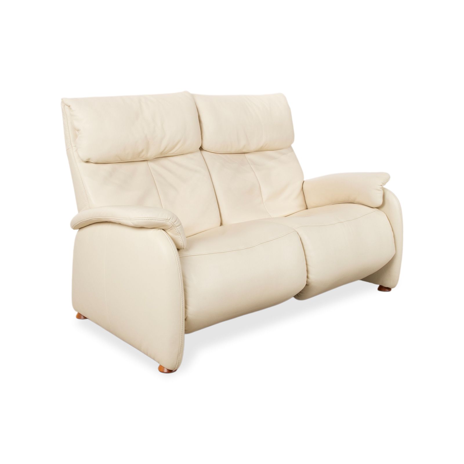 Canapé 3 places Himolla Halifax en cuir crème beige sable, fonction manuelle photo for sale