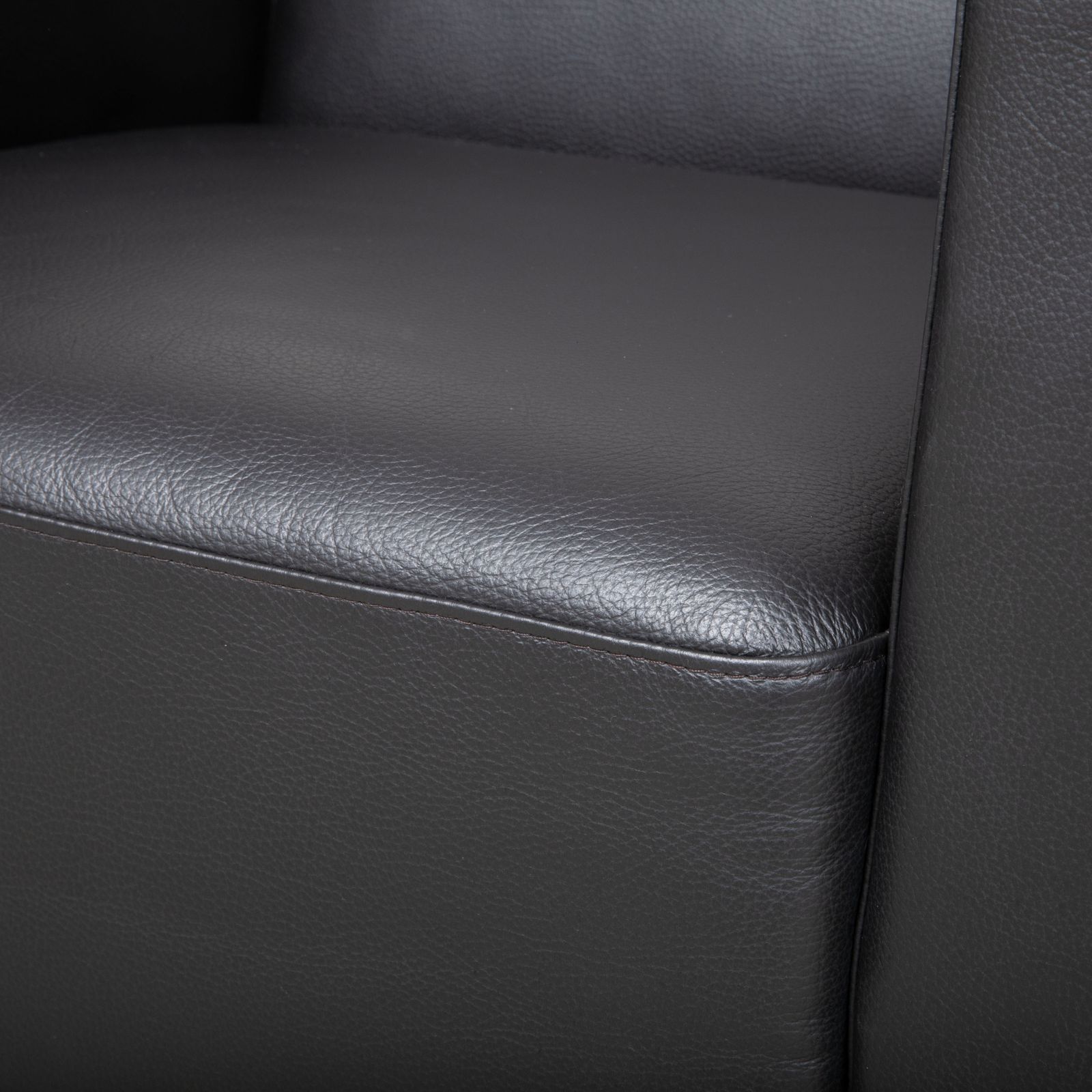 Fauteuil Brühl Serge en cuir, chrome noir, fonction pivotante photo for sale