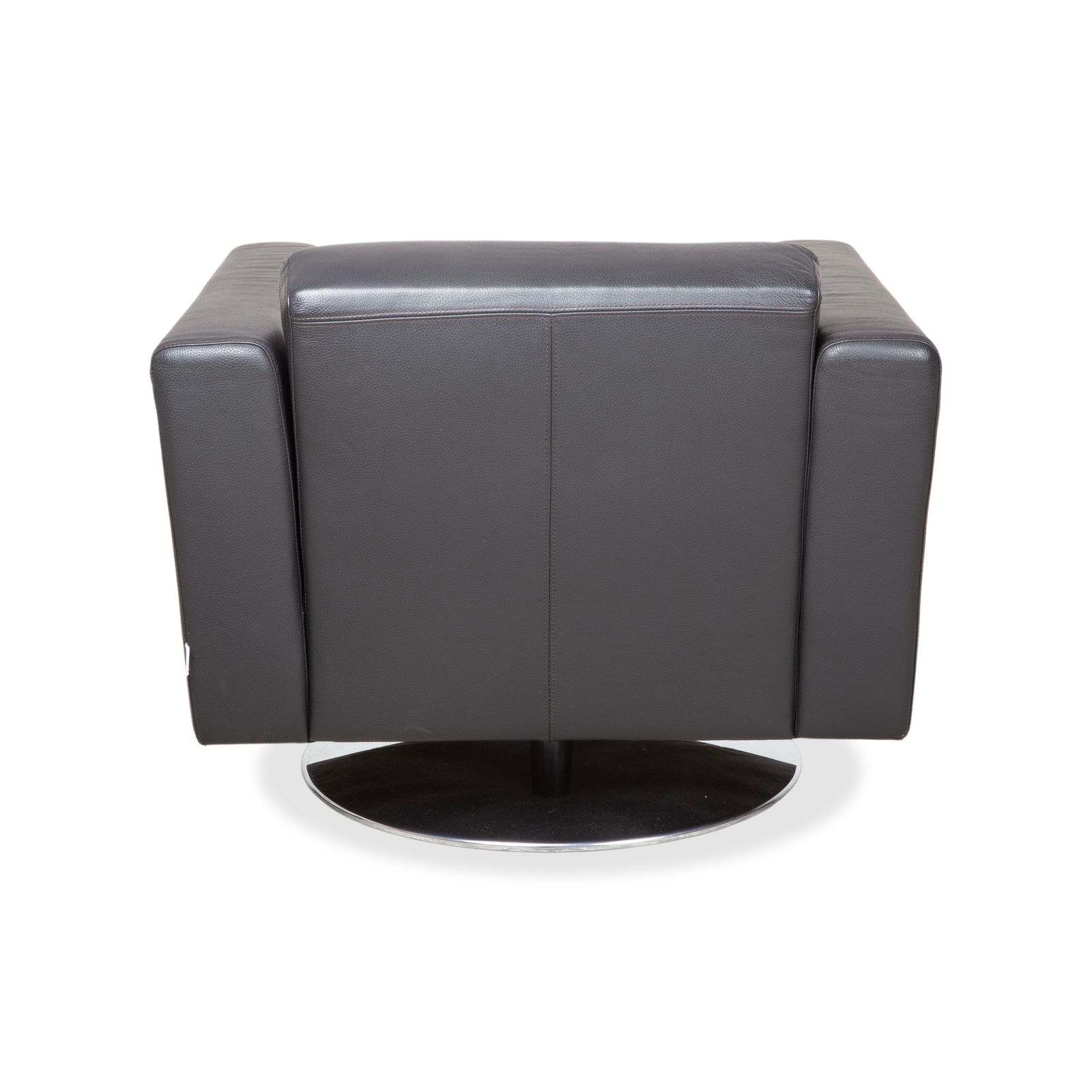 Mobilier Fauteuil Brühl Serge en cuir, chrome noir, fonction pivotante photo