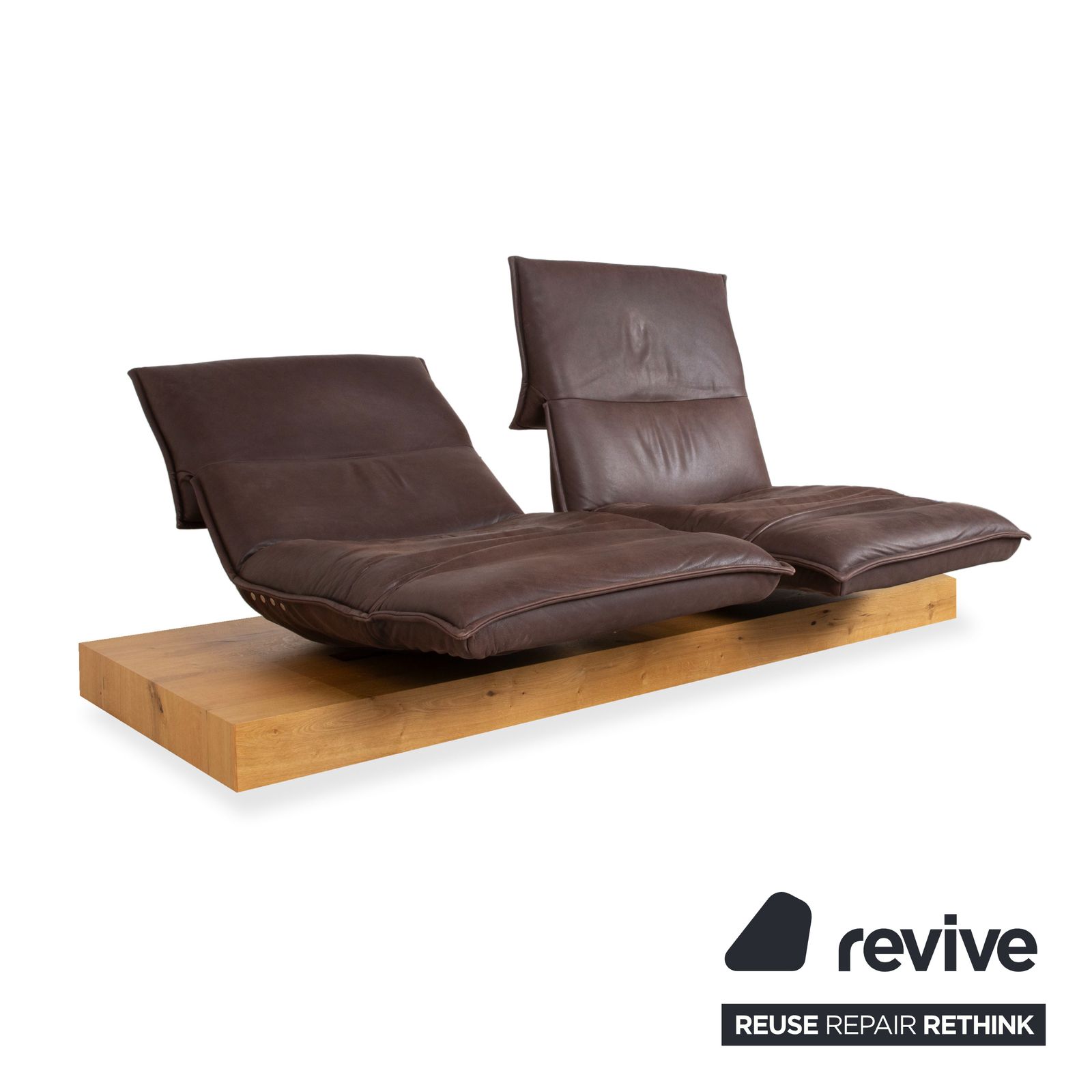 Koinor Free Motion Edit 3 Leather Two Seater Brown Electric Function Sofa photo vinterior