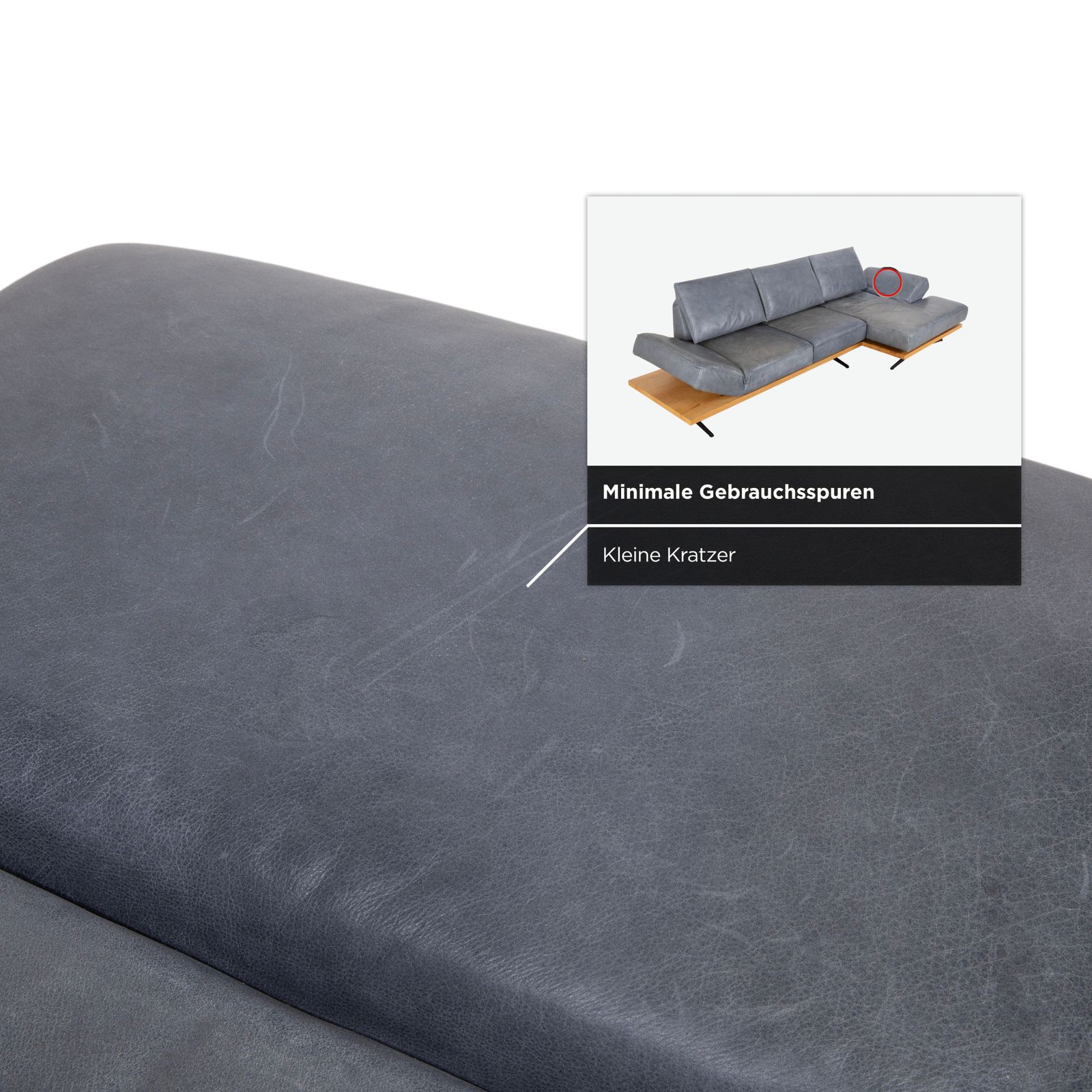 Mobilier Canapé d'angle Koinor Phoenix en cuir gris bleu vert, fonction manuelle photo