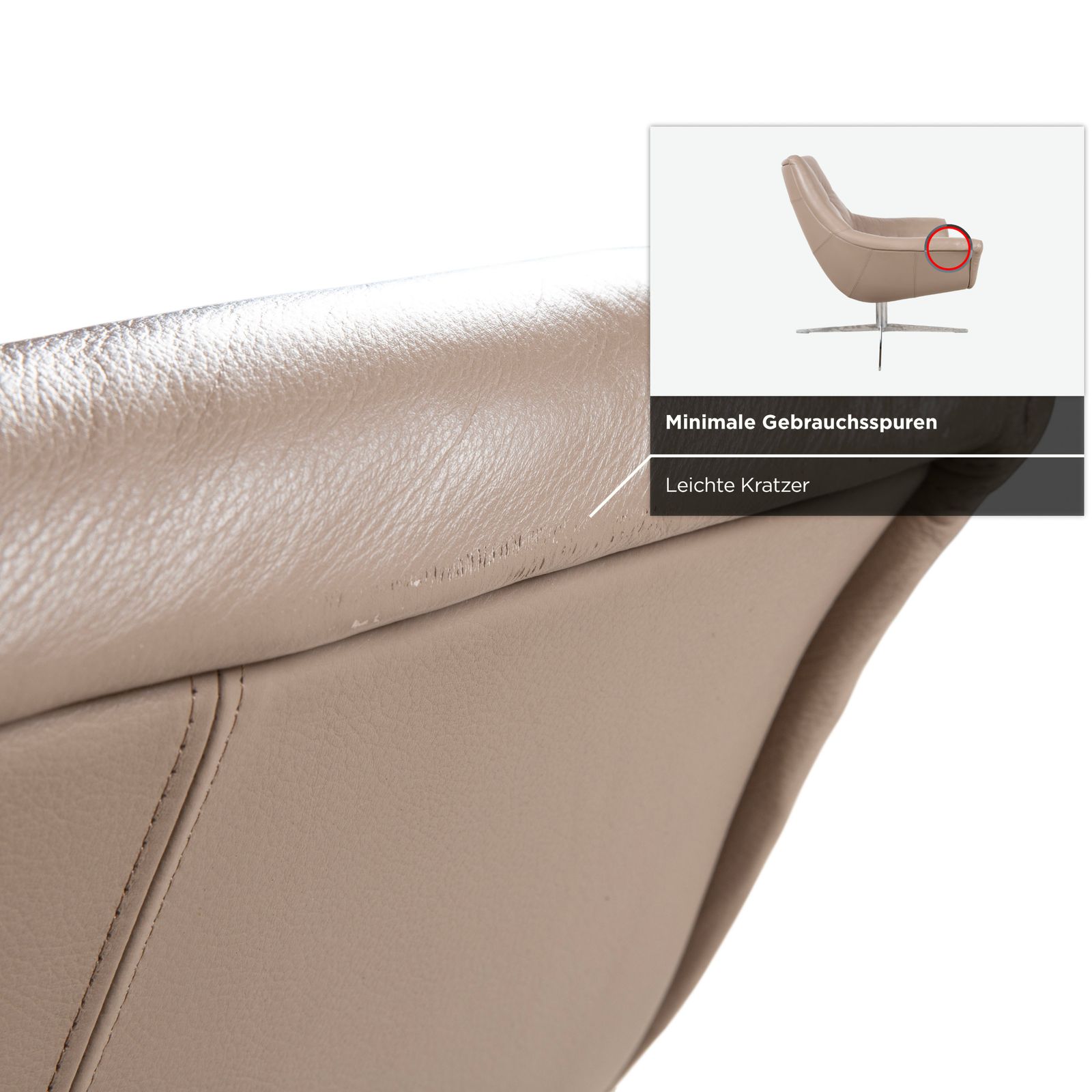 Fauteuil Rolf Benz 566 en cuir et chrome, brun gris photo buy
