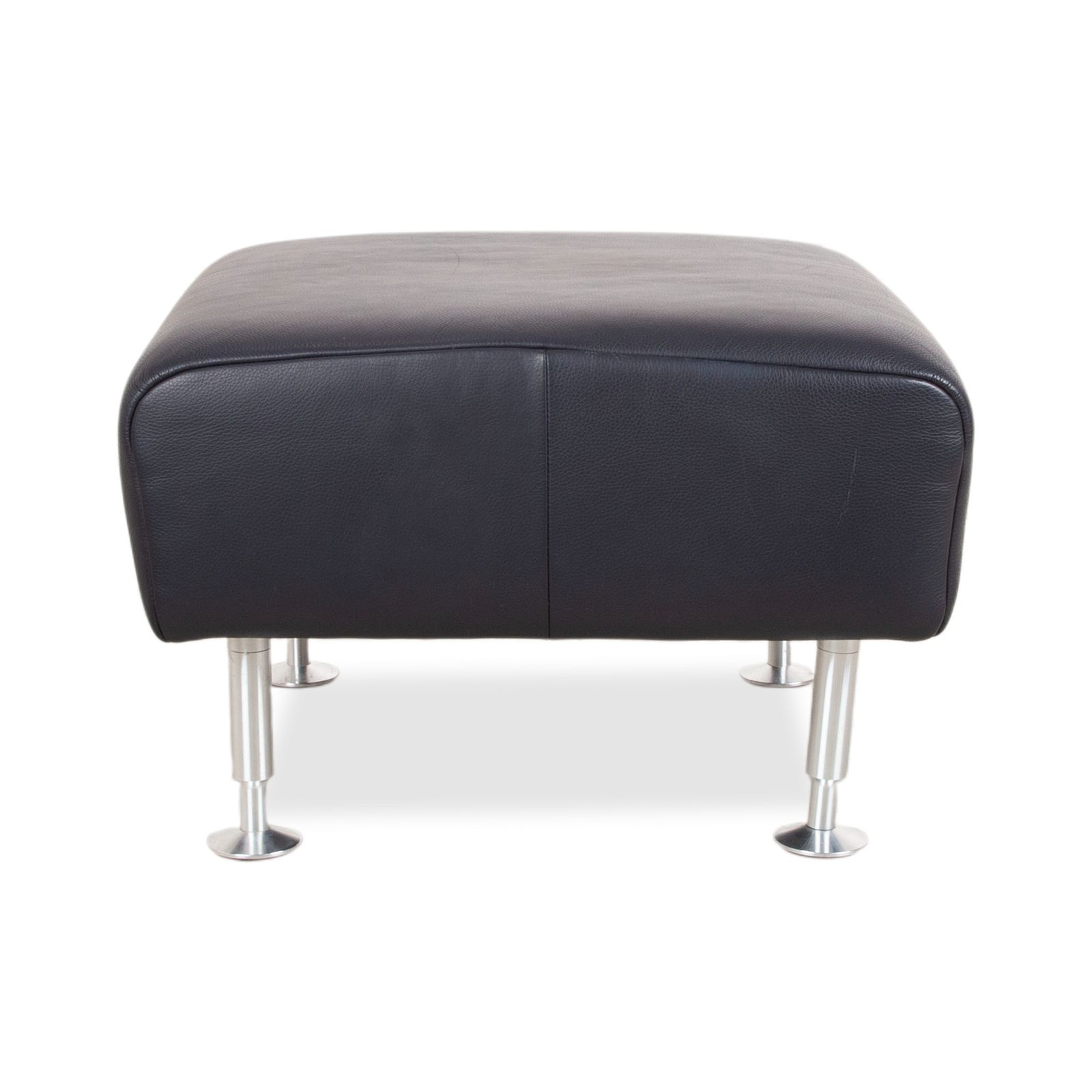Rolf Benz 250 Leren Hocker Blauw Navy photo vintage