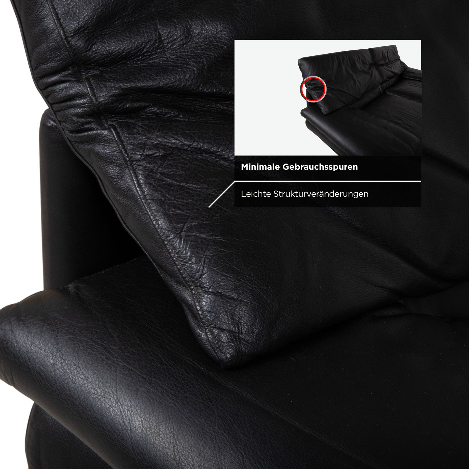 B&B Italia Alanda Leather Two Seater Black Sofa Manual Function photo vintage