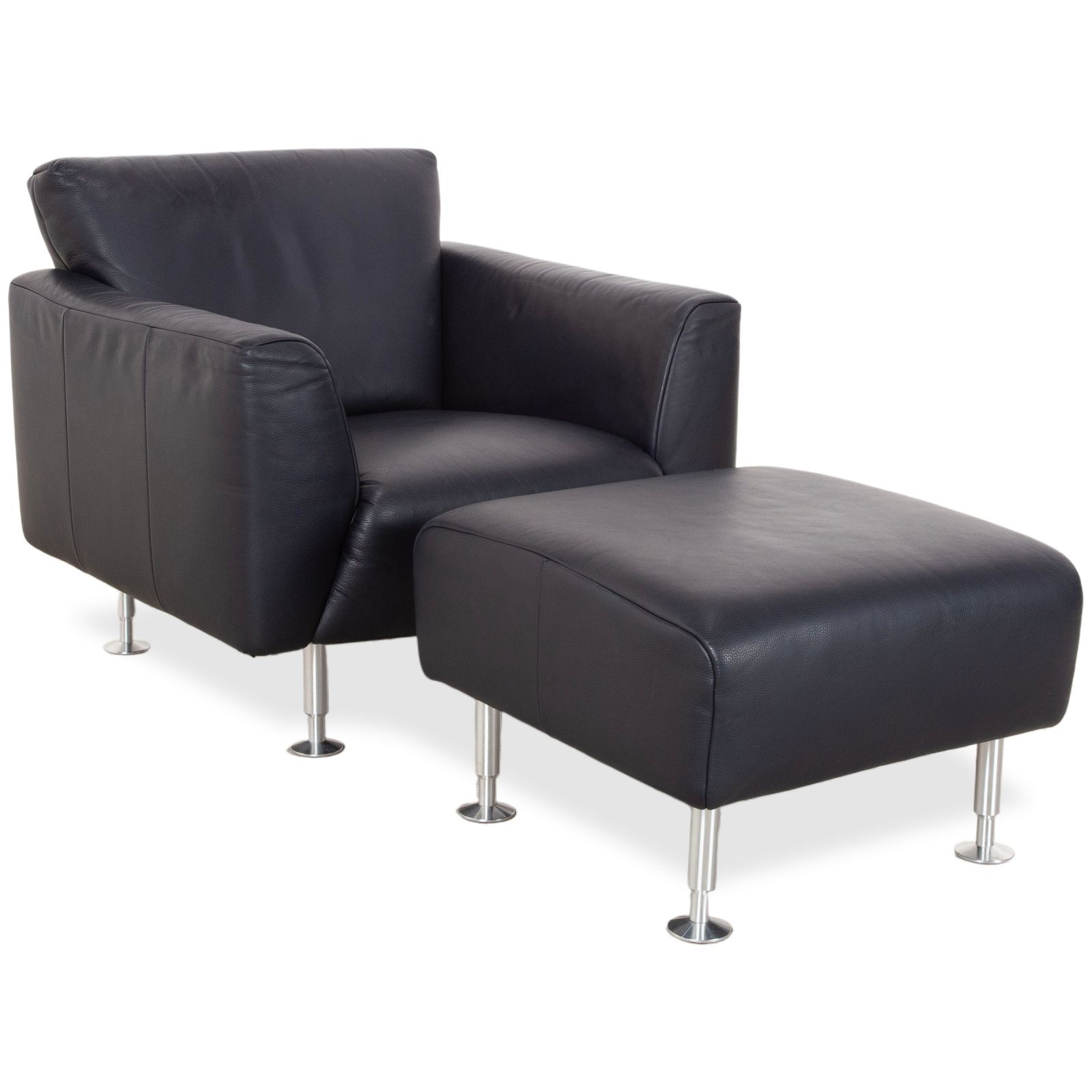 Rolf Benz 250 Set Leather Armchair Set Blue Navy