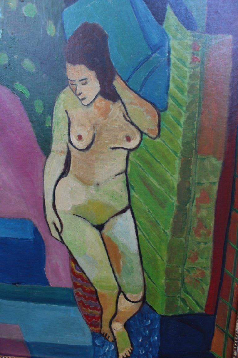 Naaktschilderij, olieverf op paneel, ca. jaren 1960 photo for sale