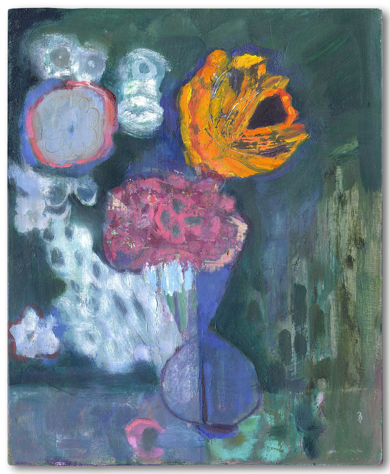 Eigentijds bloemenschilderij, olie op doek photo furniture