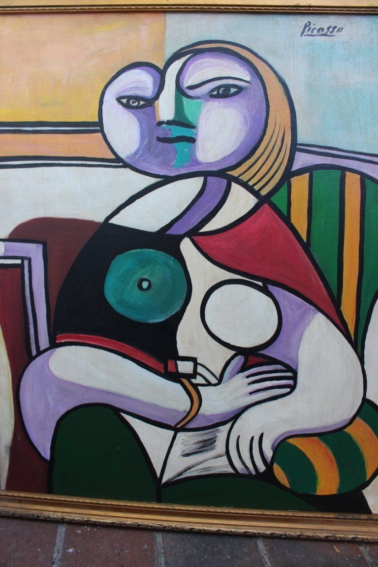 Pablo Picasso Olieverfschilderij Blue Period photo furniture