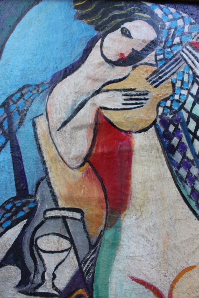 Jaren 1930 modernistisch Hongaars schilderij olieverf naakte vrouw naar voorbeeld van Béla Kádár, ingelijst photo Kunst