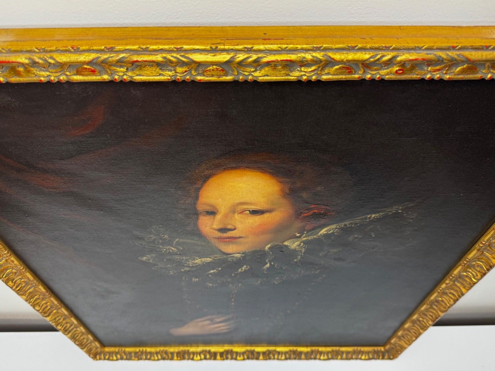 photo furniture Antiek olieverf portret van Marchesa Elena Grimaldi Cattaneo naar Anthony Van Dyck