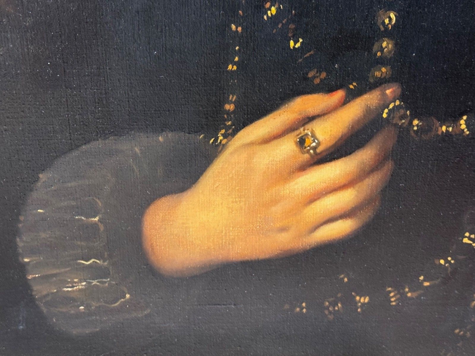 5000.0 Antiek olieverf portret van Marchesa Elena Grimaldi Cattaneo naar Anthony Van Dyck photo