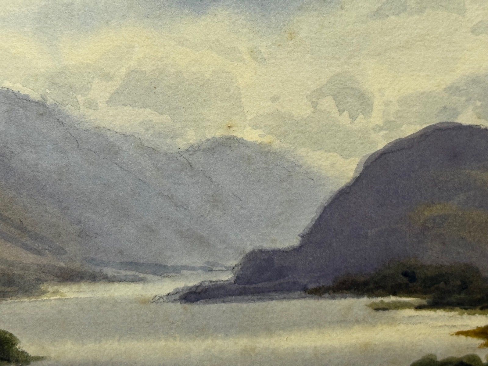 Kunst Schilderij van het Lake District, Thirlmere en Helvellyn, door Edward Horace Thompson, ca. 1925 photo