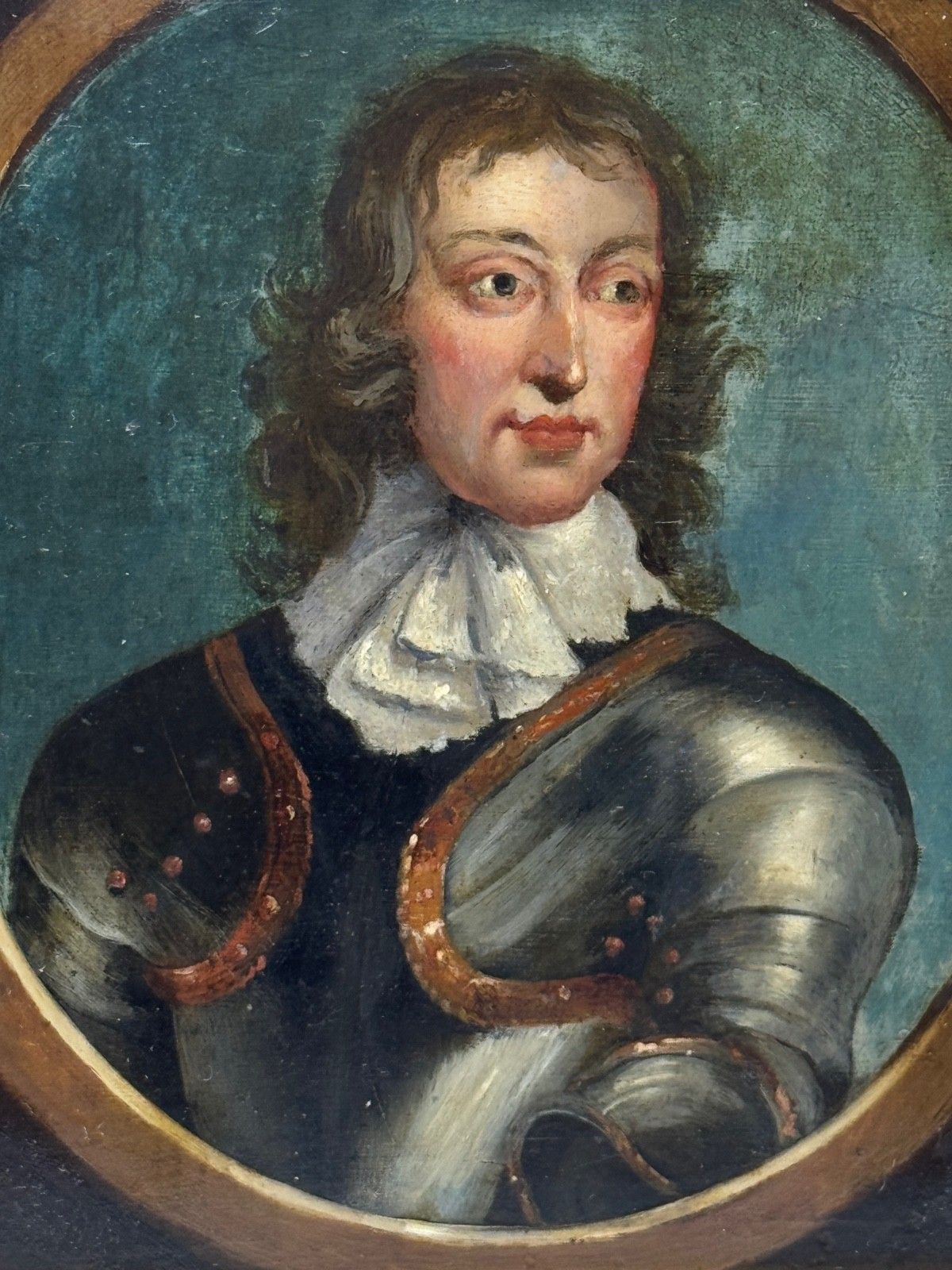 Oil Portrait General John Lambert In Armour New Model Army Commander 19thcentury photo for sale