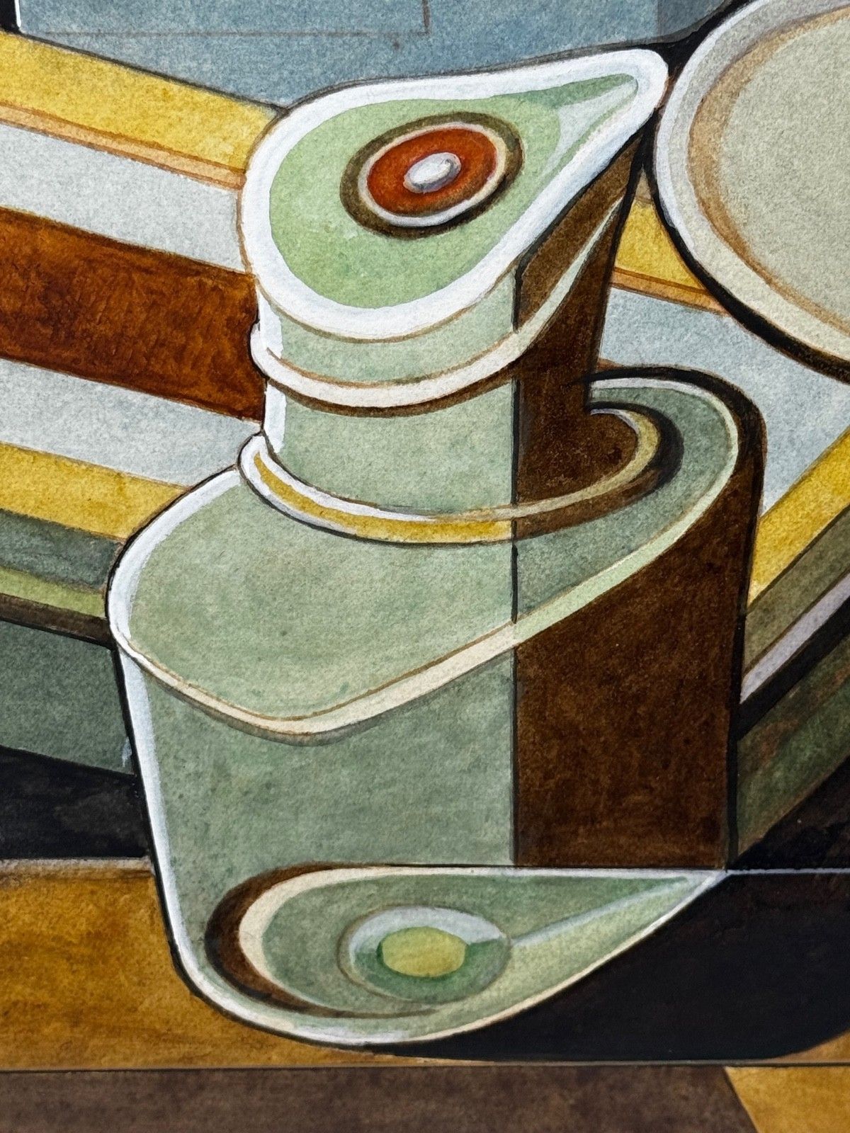 Cubism Painting Domestic Kitchen Geometry C1925 Signed By Edward Carter Preston photo Art