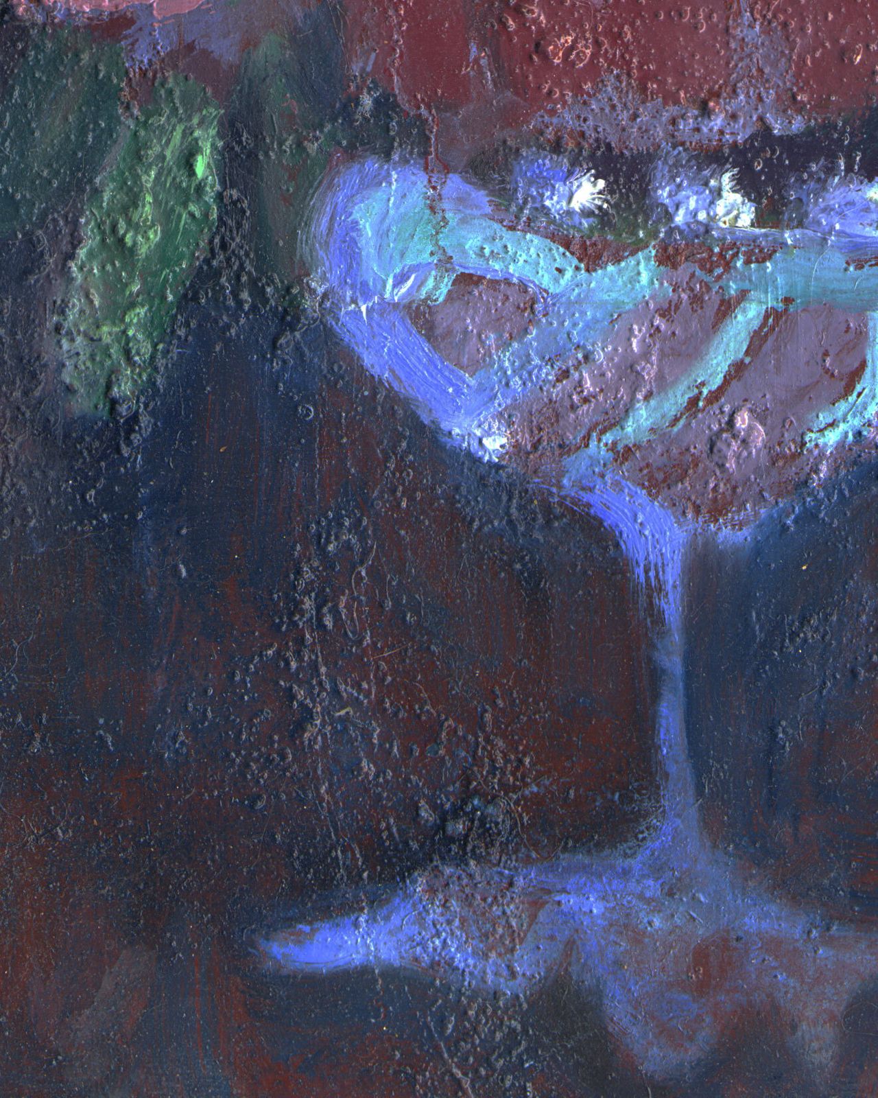 Donker en intens hedendaags bloemenschilderij, olieverf op doek photo Kunst