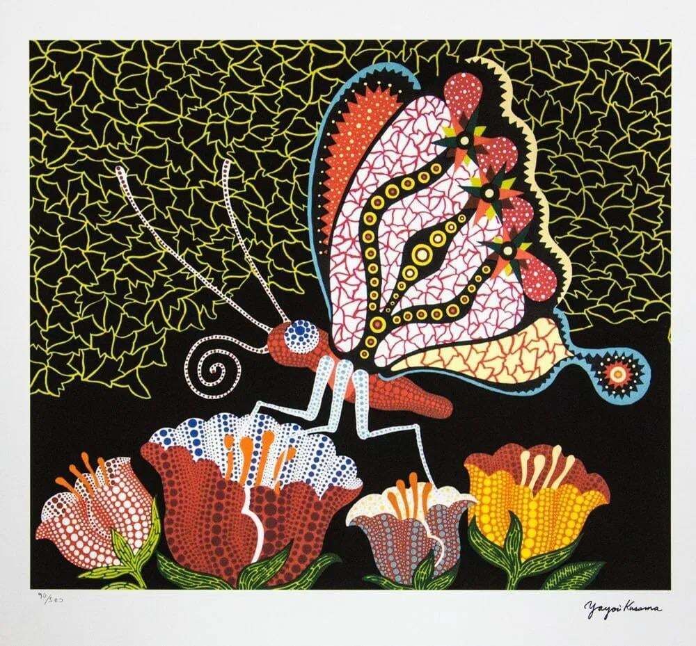 Naar Yayoi Kusama, Flower Garden, lithografie, jaren 1990 photo furniture