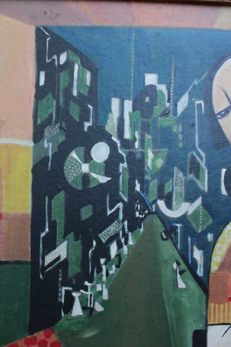 1960s Béla Kádár (Attr.) Modernist Figural Composition Nude And Cat photo buy