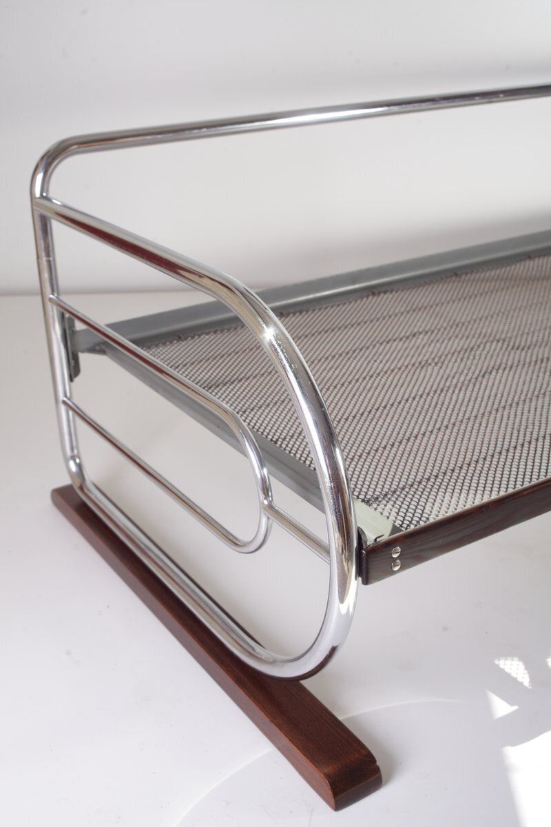 Bauhaus Tubular Chrome Daybed By Hynek Gottwald For Kovona, 1950s photo furniture