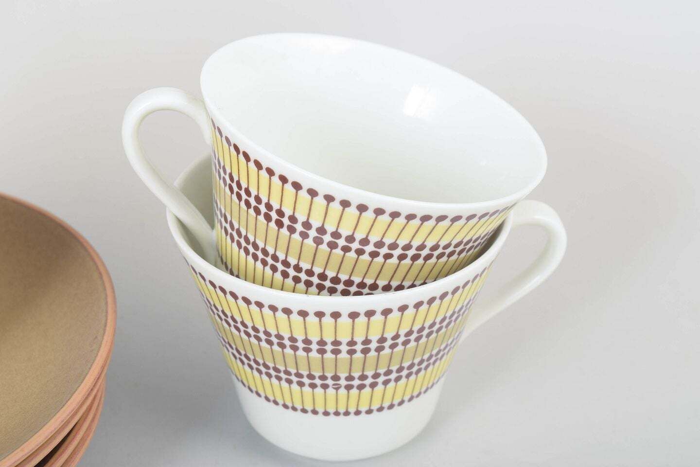 Quatre tasses à thé « Mandarin » avec soucoupes, Rörstrand, par Marianne Westman, années 1960 photo for sale