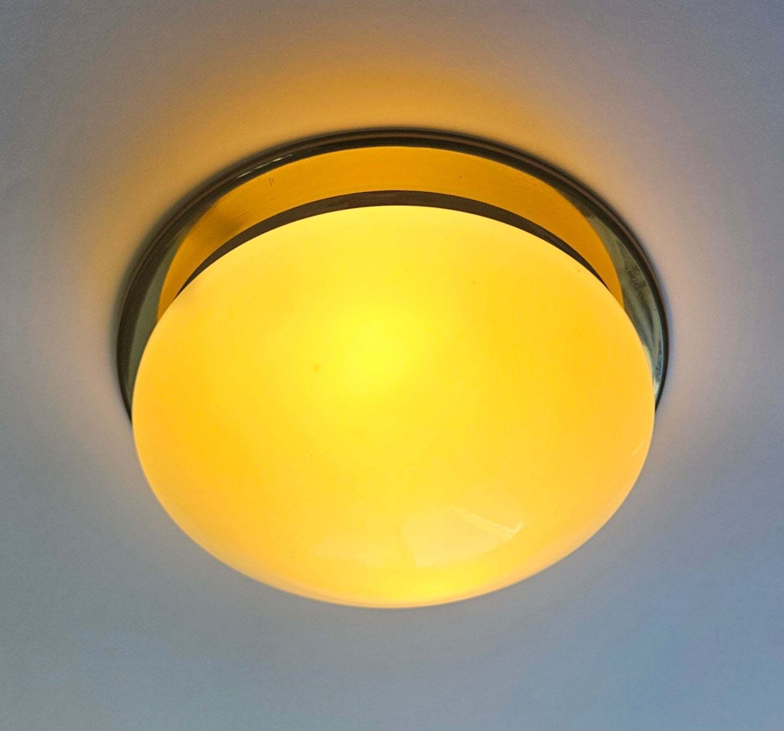 Rare Midcentury Flush Mount In Bauhaus Style, Germany, 1970s photo Lighting