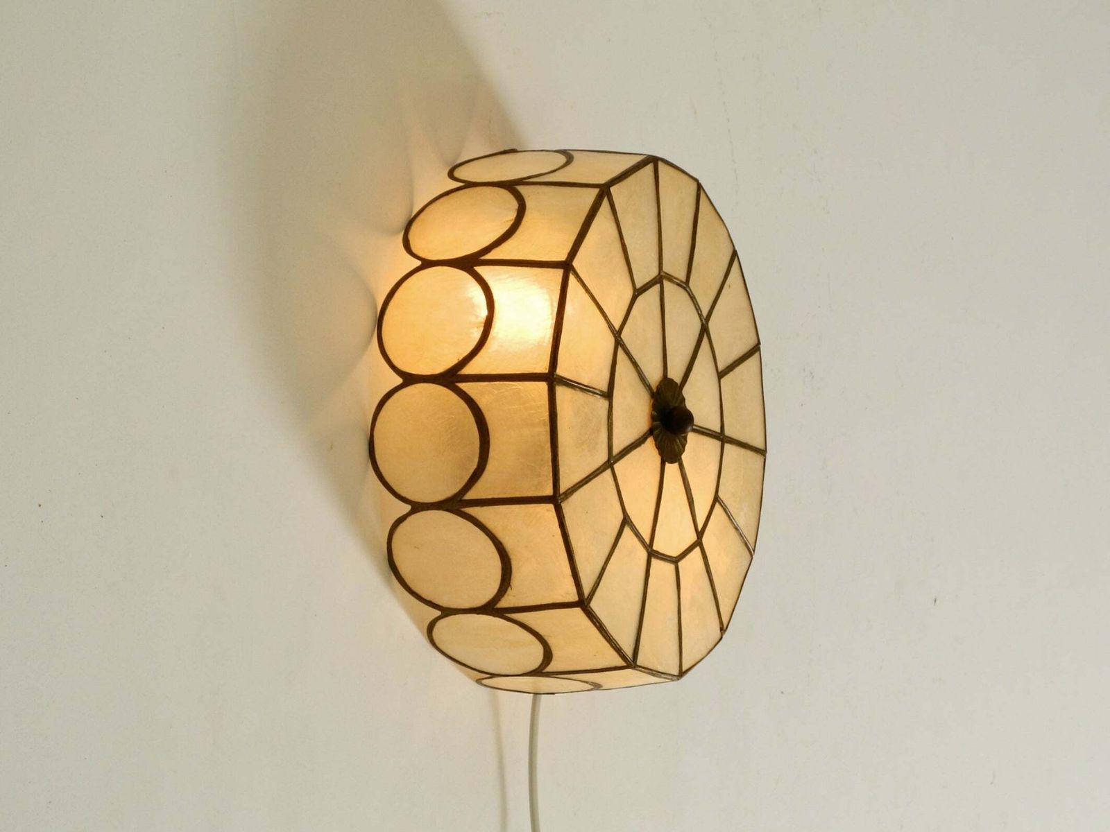 photo for sale Elegant, Stunningly Beautiful Round Mid Century Modern Ceiling Or Wall Lamp Made
