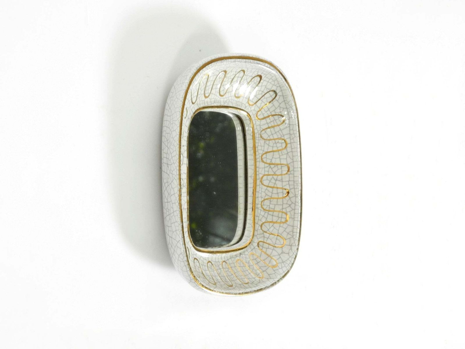 Kleine art deco keramische spiegel van Gmundner Keramik Austria, jaren 1920. photo Woonaccessoires