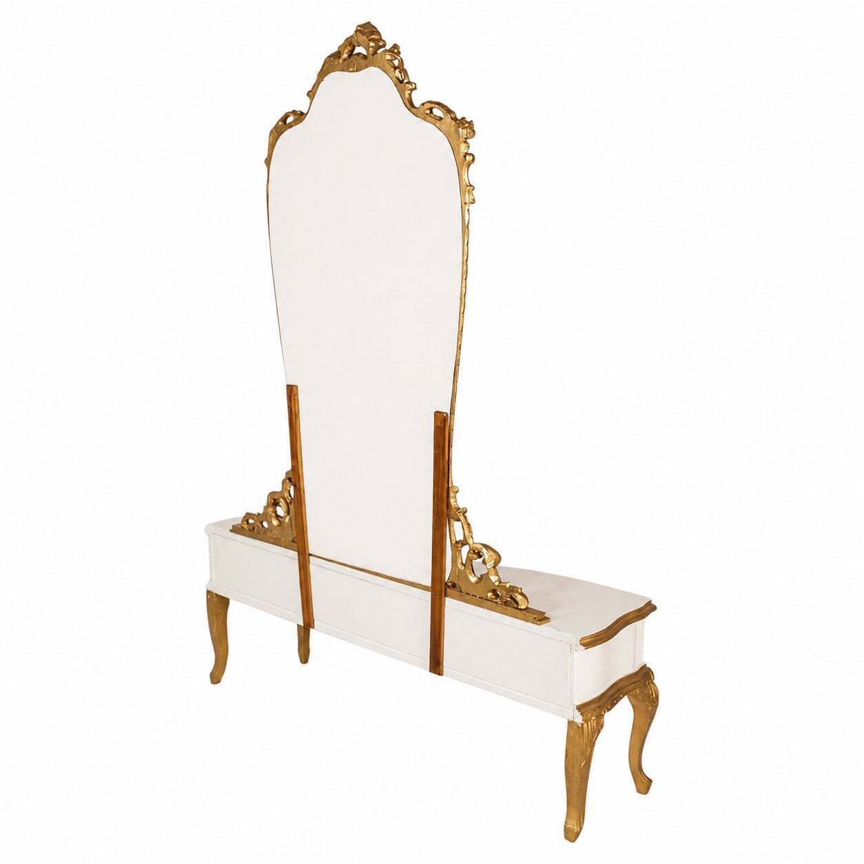 Italiaanse Venetiaanse kaptafel in crèmelak en verguld, door Fratelli Testolini photo furniture