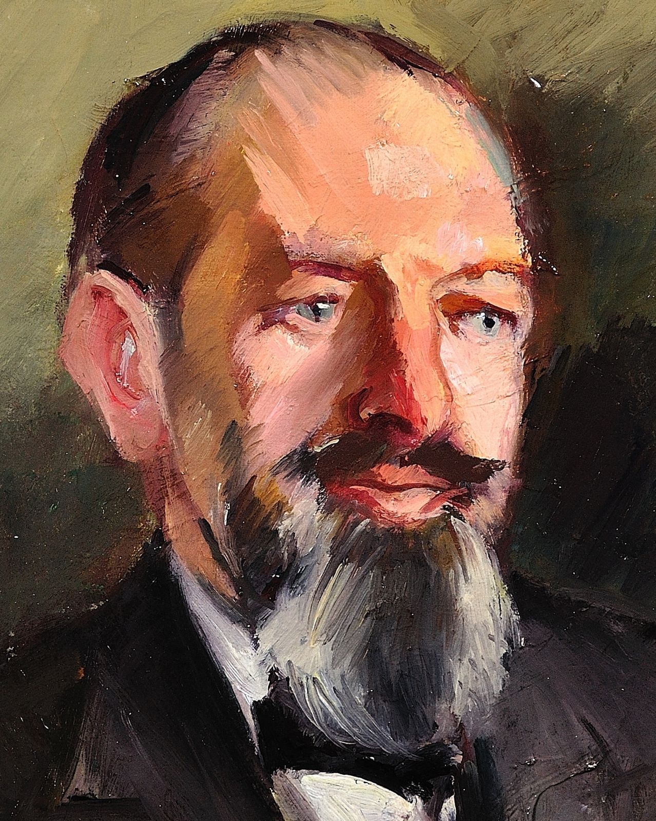 photo for sale Portret van een heer. Gesigneerd S Sassoon. Schilderij uit het interbellum, George V-periode, ca. 1920 - 1940. Ingelijste olieverf op doek.