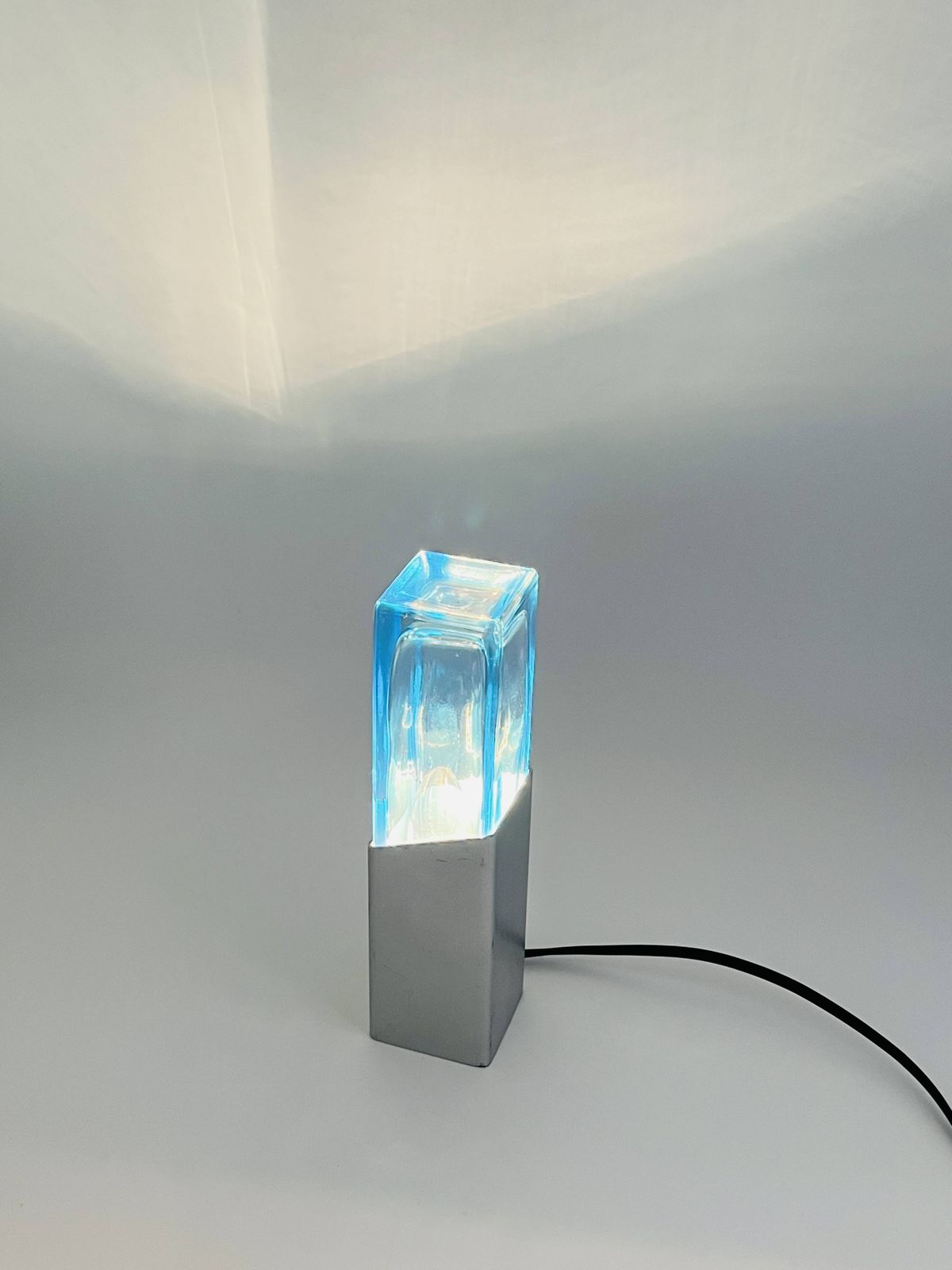 Space Age Glass Block Lamp Murano 1970 photo buy