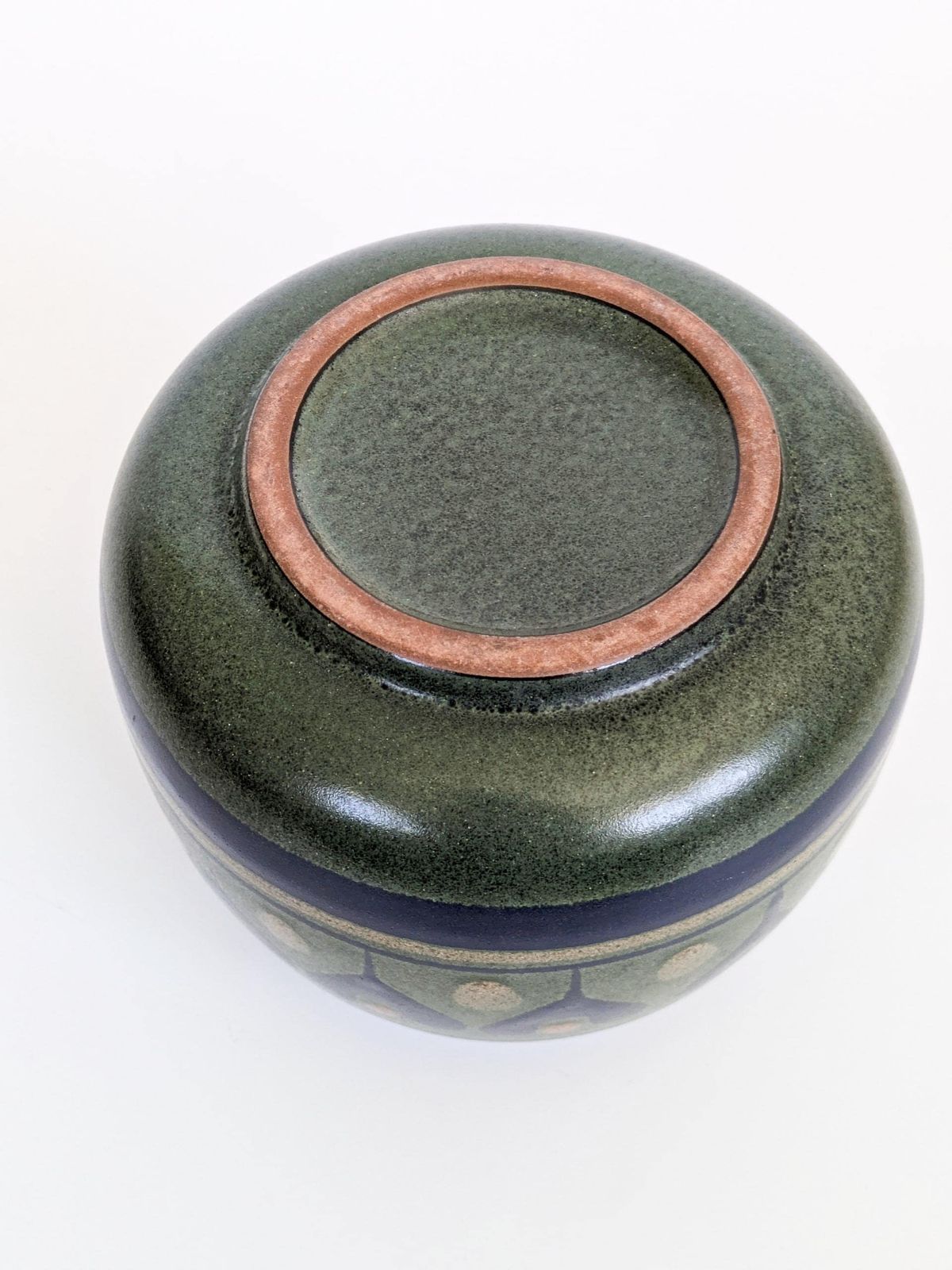 Home Decor Kmk Mora Ceramic Vase West German Pottery Green Blue 1970s photo