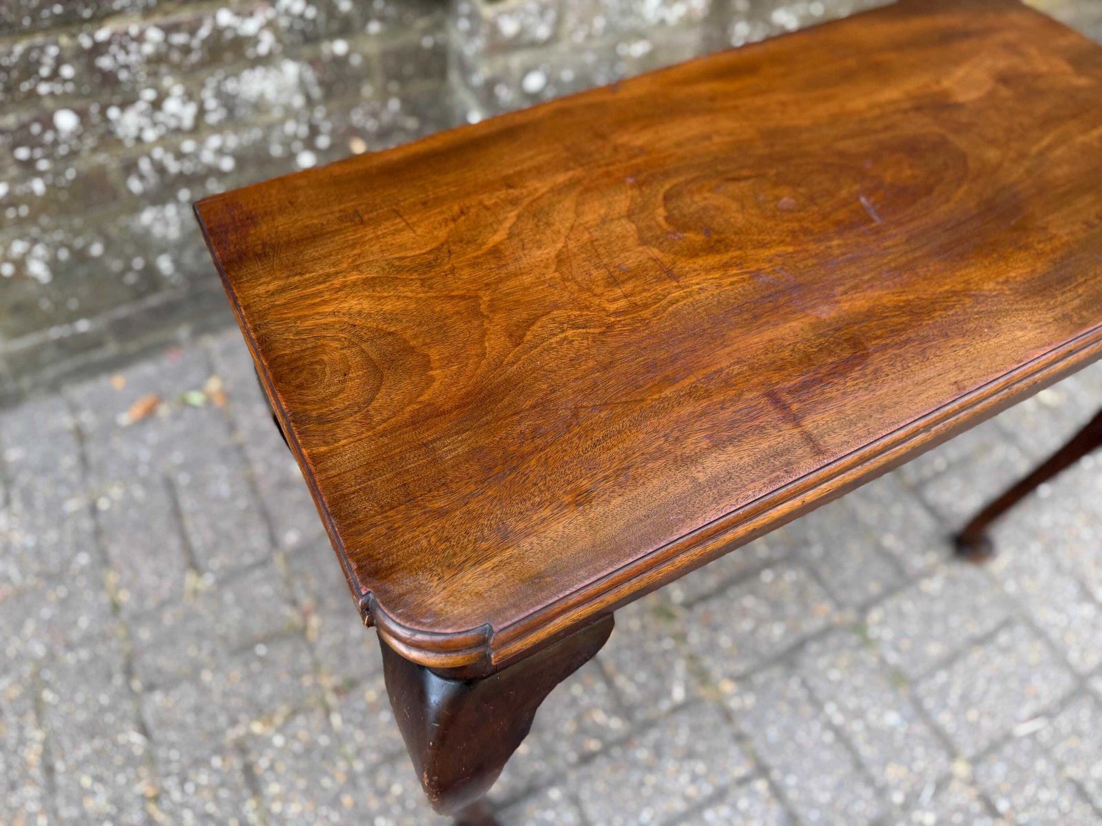 Settee Height Vintage Mahogany Games Table Card Table Low Occasional Table Side Table Folding Top Storage Compartment photo Furniture