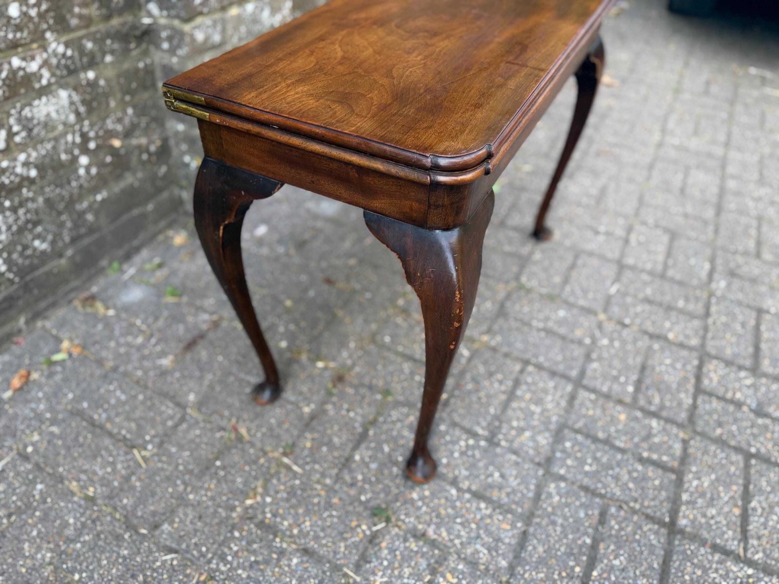 Settee Height Vintage Mahogany Games Table Card Table Low Occasional Table Side Table Folding Top Storage Compartment photo vinterior