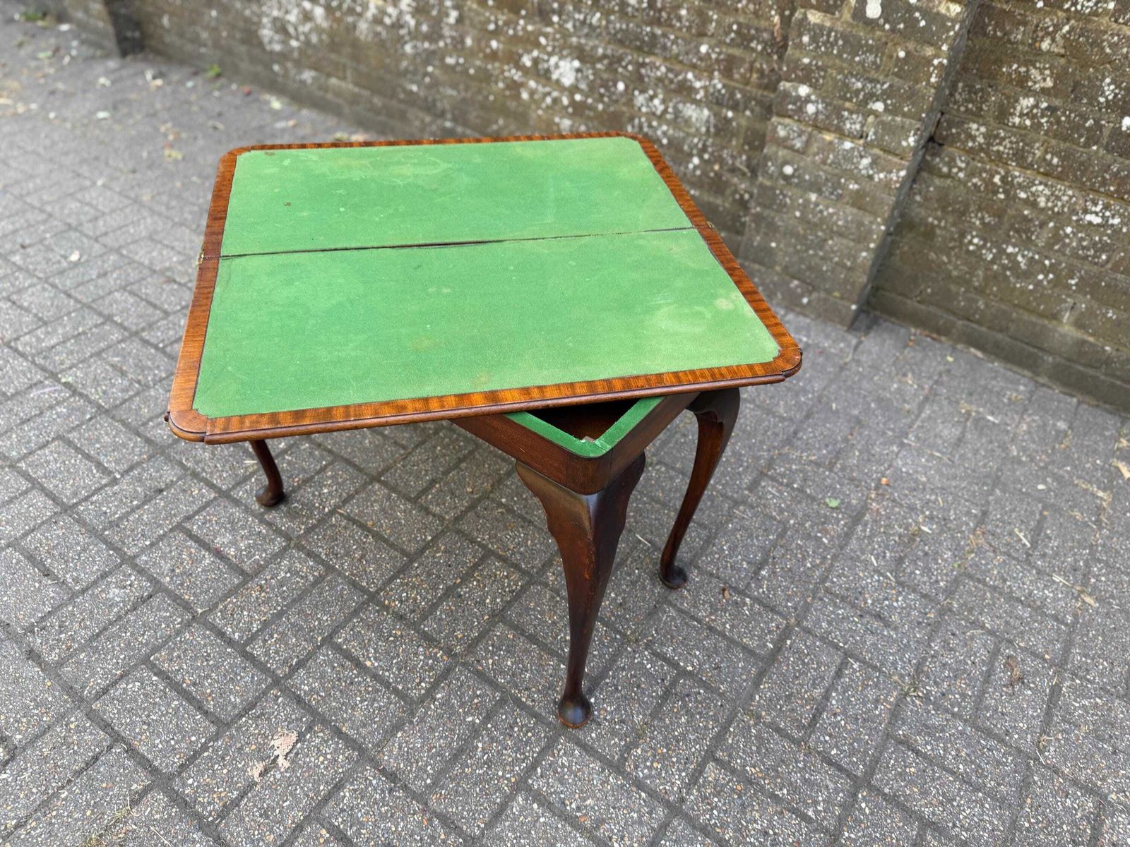 photo vinterior Settee Height Vintage Mahogany Games Table Card Table Low Occasional Table Side Table Folding Top Storage Compartment