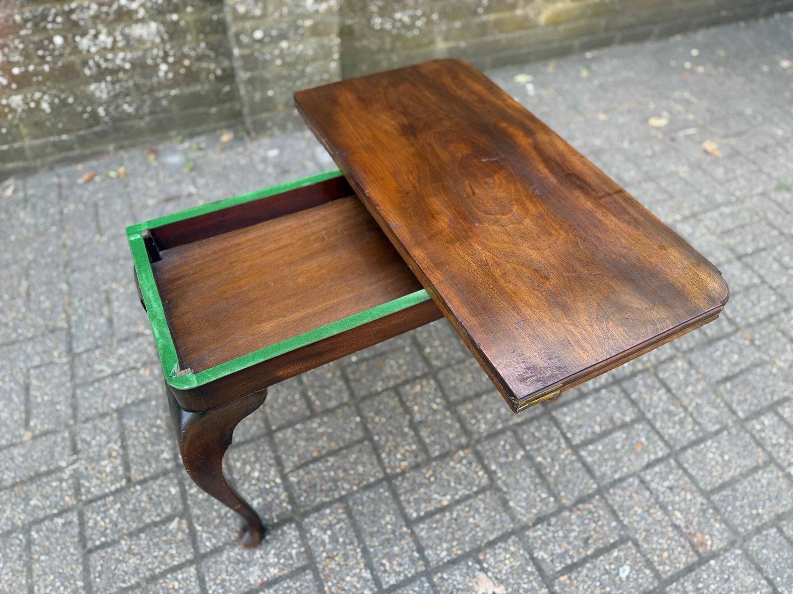 photo buy Settee Height Vintage Mahogany Games Table Card Table Low Occasional Table Side Table Folding Top Storage Compartment
