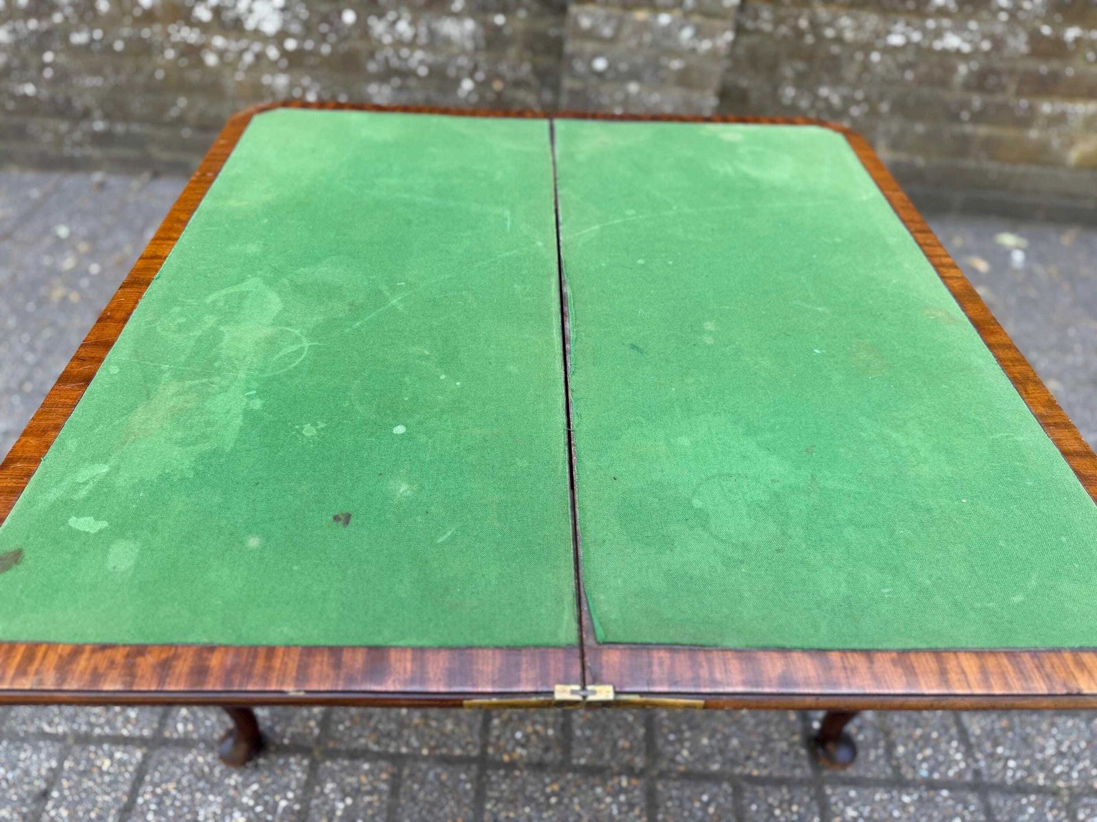 photo vintage Settee Height Vintage Mahogany Games Table Card Table Low Occasional Table Side Table Folding Top Storage Compartment