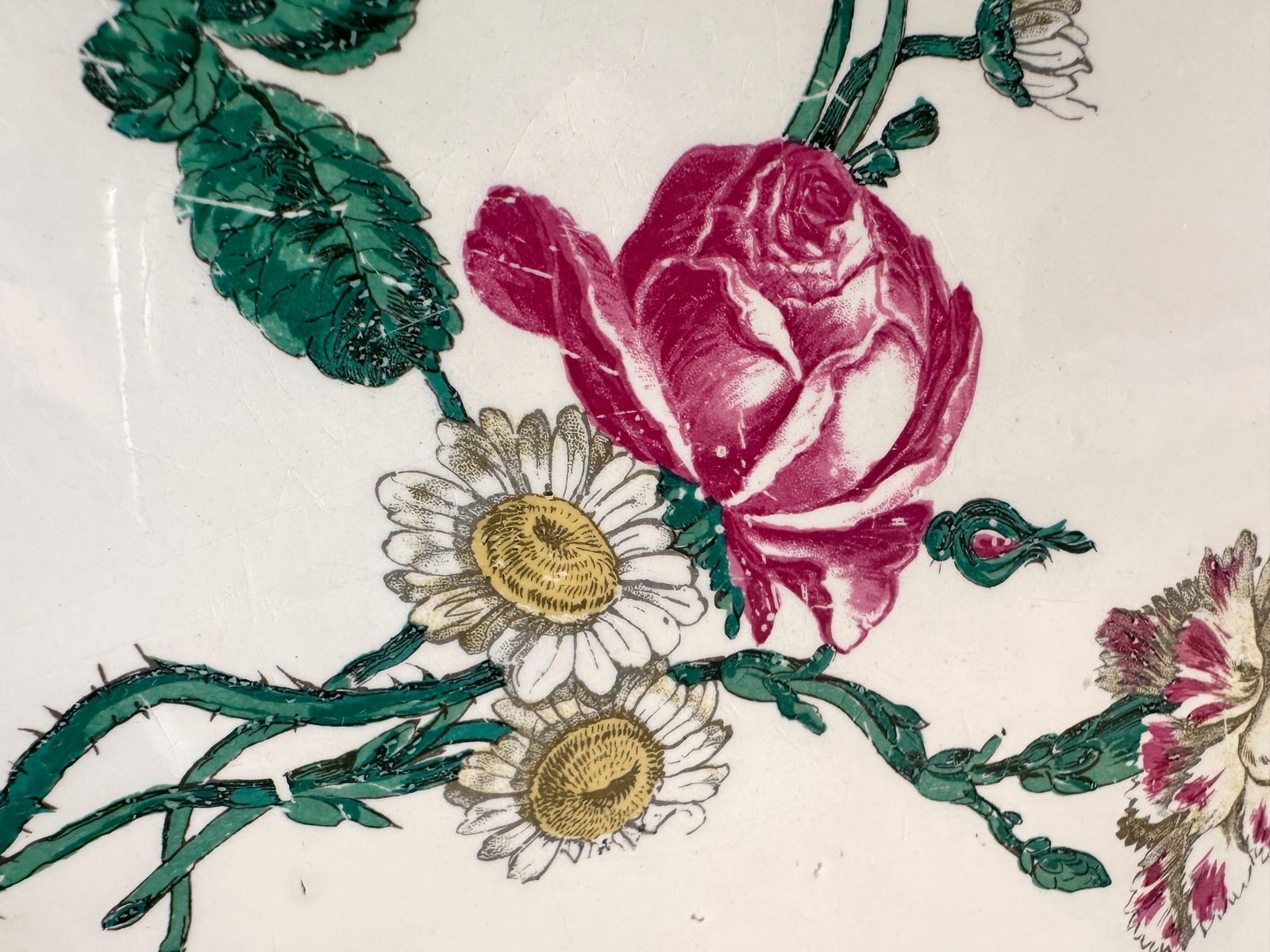 Antique Gien "Marseille" Large Serving Tray, Floral Decor With Butterflies And Bee, French Earthenware photo vintage