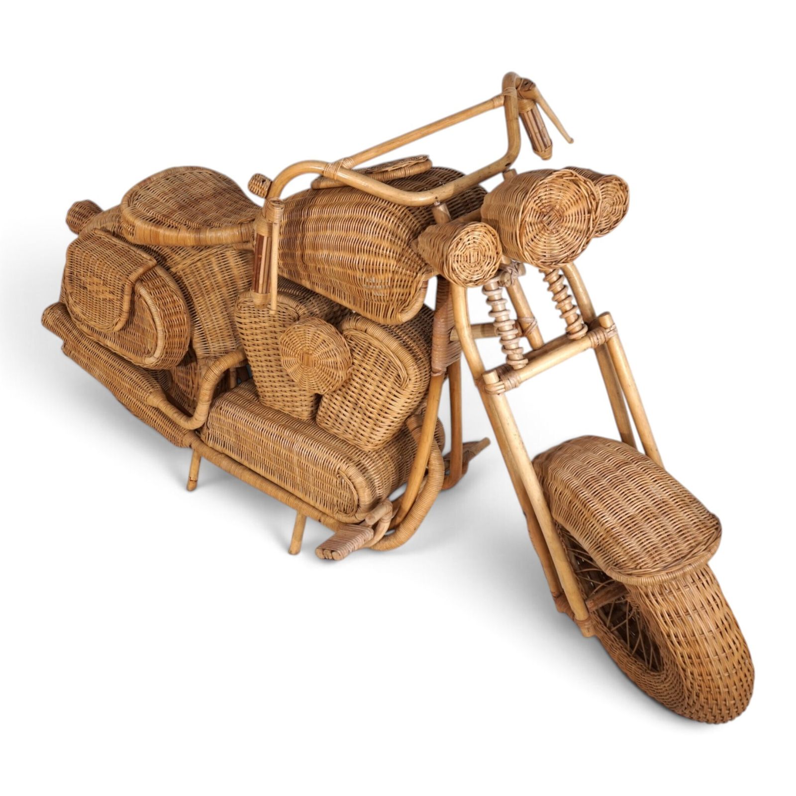 Tom Dixon Toegeschreven Harley Davidson Motorfiets Sculptuur Voor Habitat In Rotan, 1990 photo 1485.0