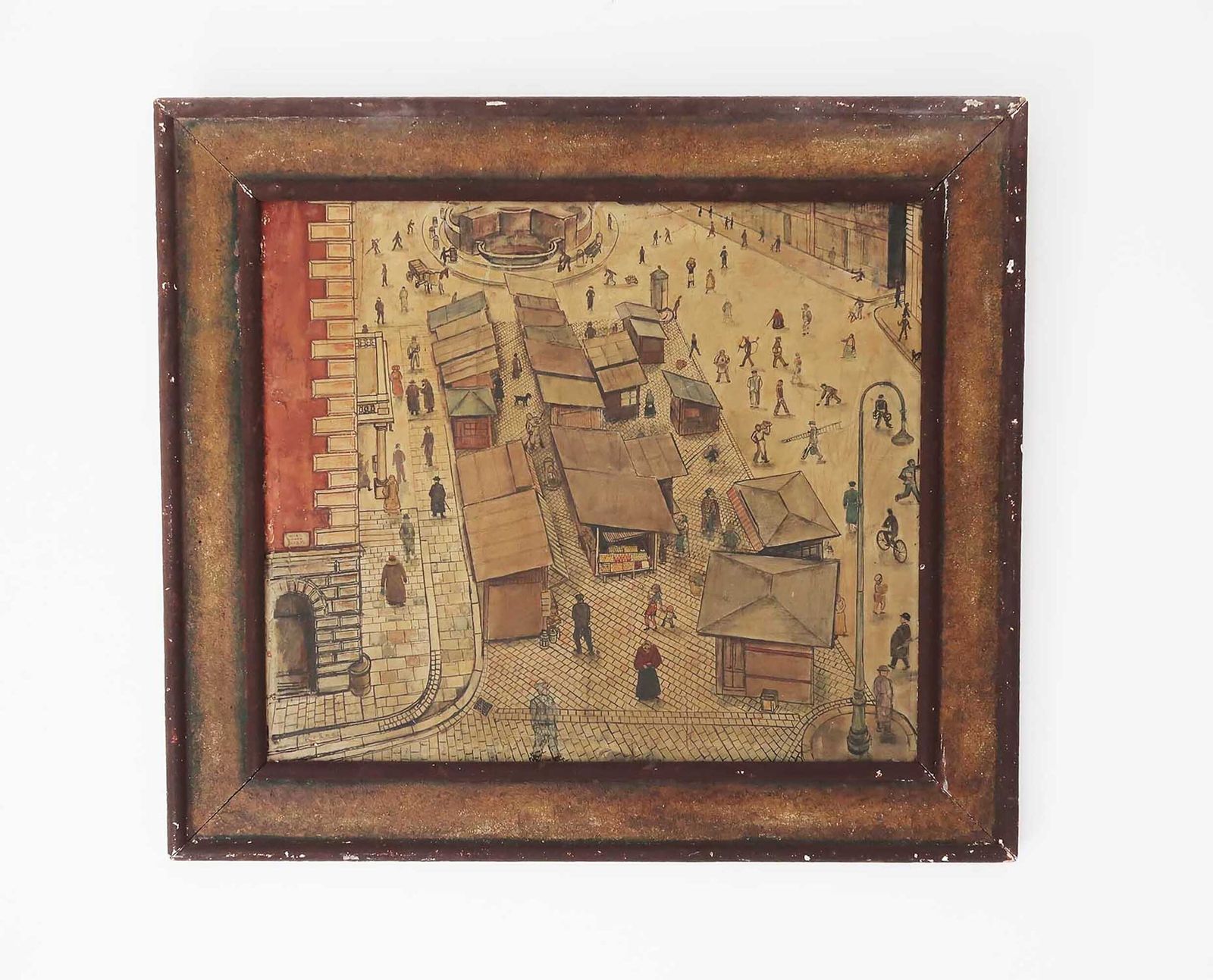 Primitive Painting Of Hoher Markt, Vienna. Signed Krämer. 1930's. photo furniture