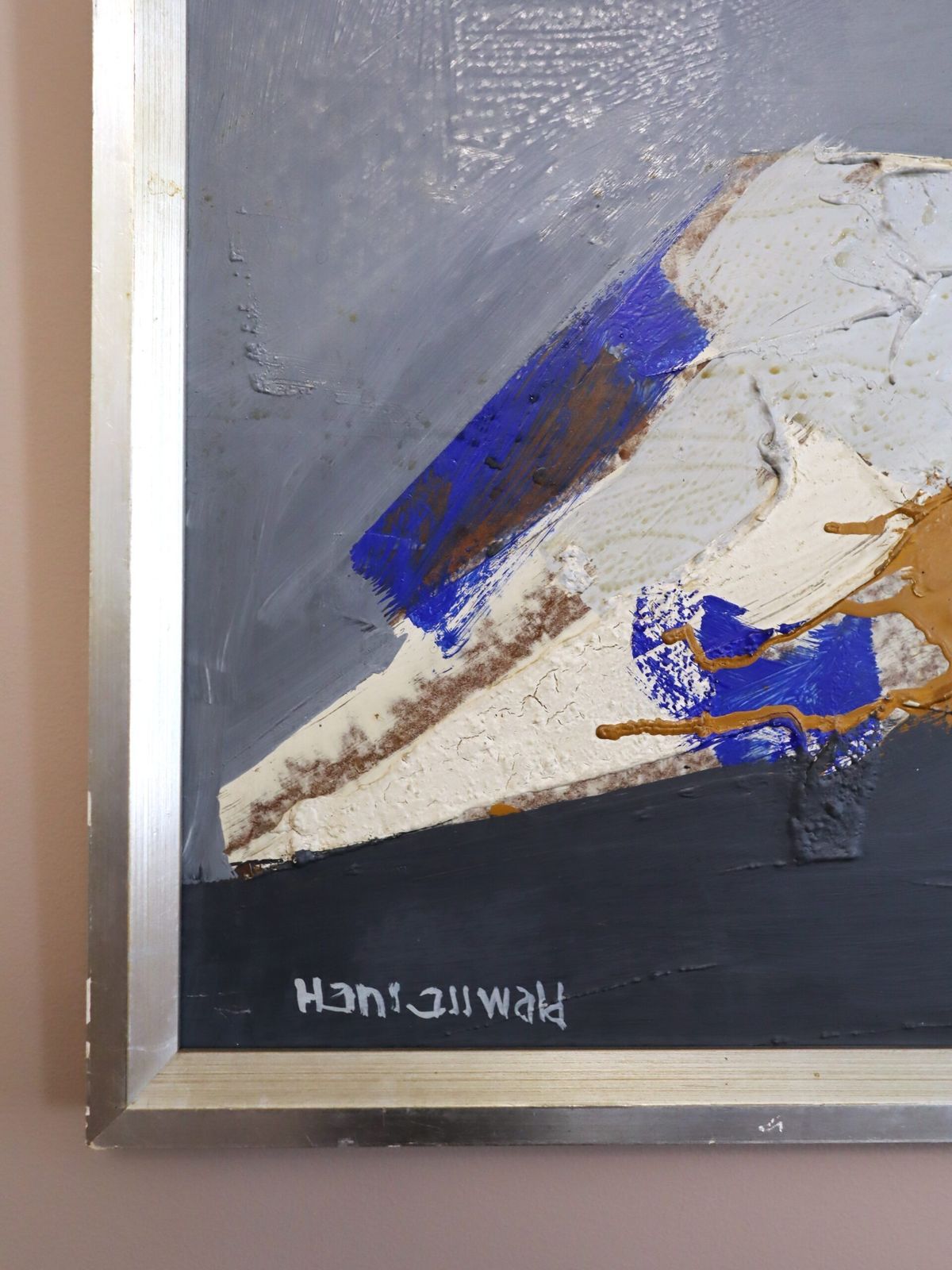 photo for sale Blue Echoes, olieverfschilderij, midden 20e eeuw