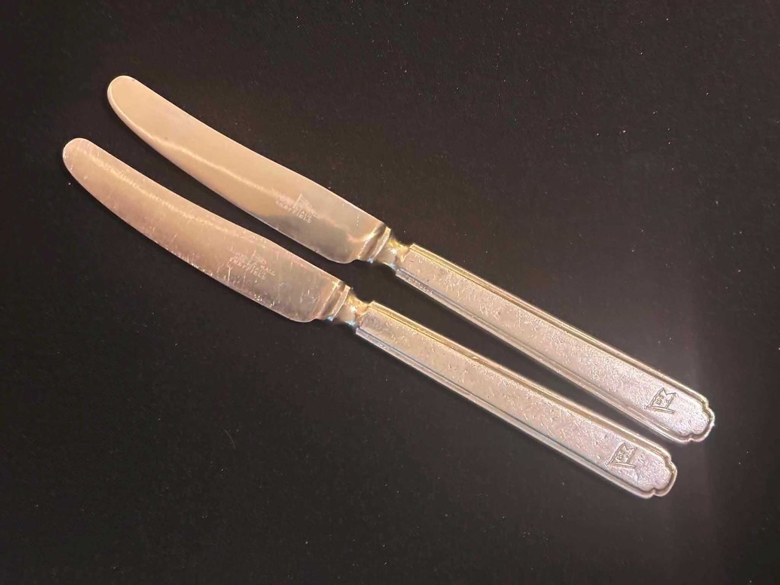 Woonaccessoires Zeldzame BDS Bergen Line dinerbestek messen - Walker & Hall Sheffield, maritiem bestek, museaal gedocumenteerd - paar, jaren 1920-30 photo