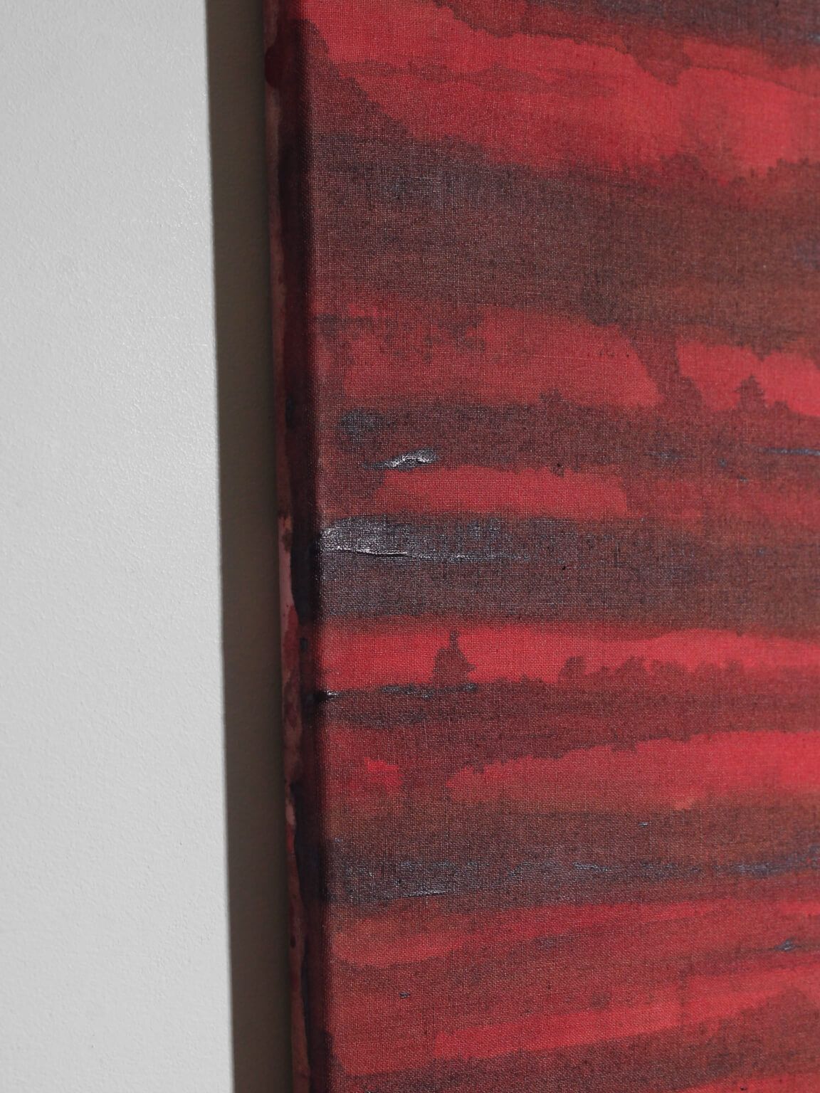 Schilderij met horizontale organische lijnen in roze en zwart door Karina Savonenko, 80x120cm photo 2224.0