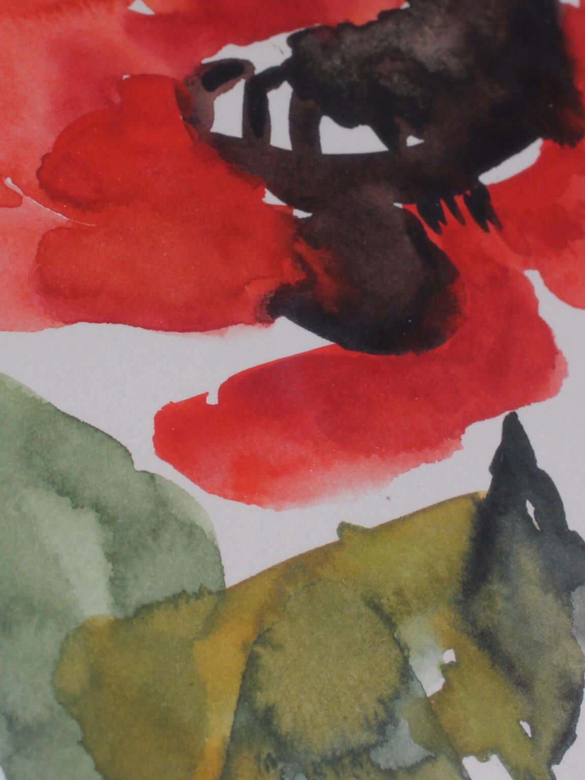 Aquarel bloemenchilderij, jaren 1990, Duitsland photo furniture