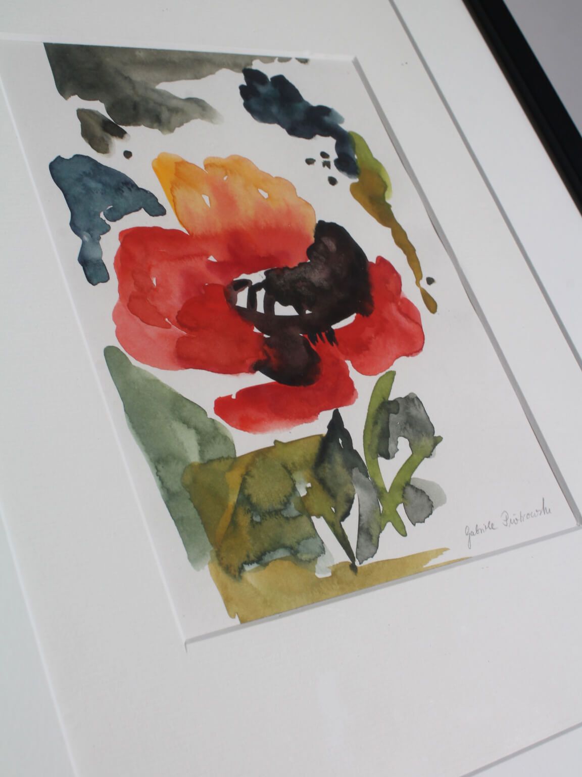 Aquarel bloemenchilderij, jaren 1990, Duitsland photo vinterior