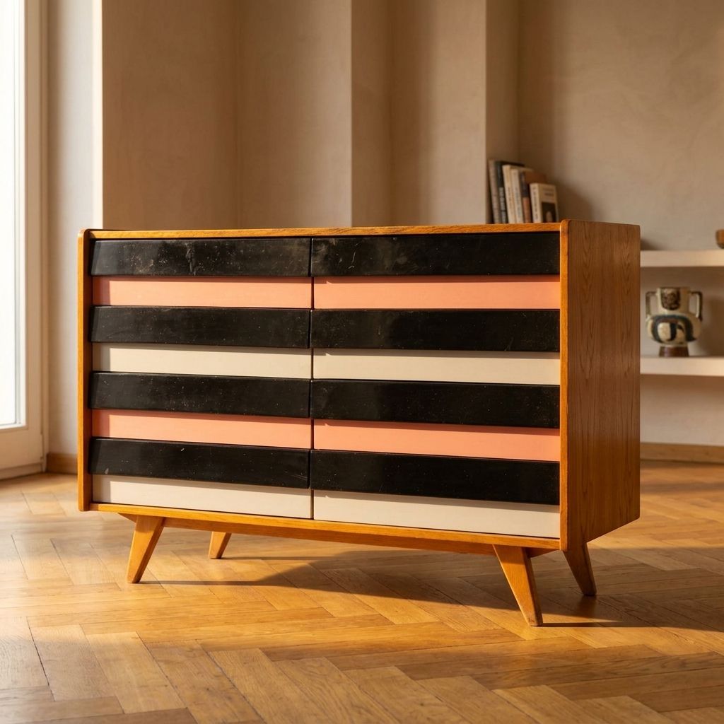 Vintage Tsjechische ladekast U 453 van Jiří Jiroutek voor Interiér Praha, jaren 1960, 110 × 45 × 76 cm