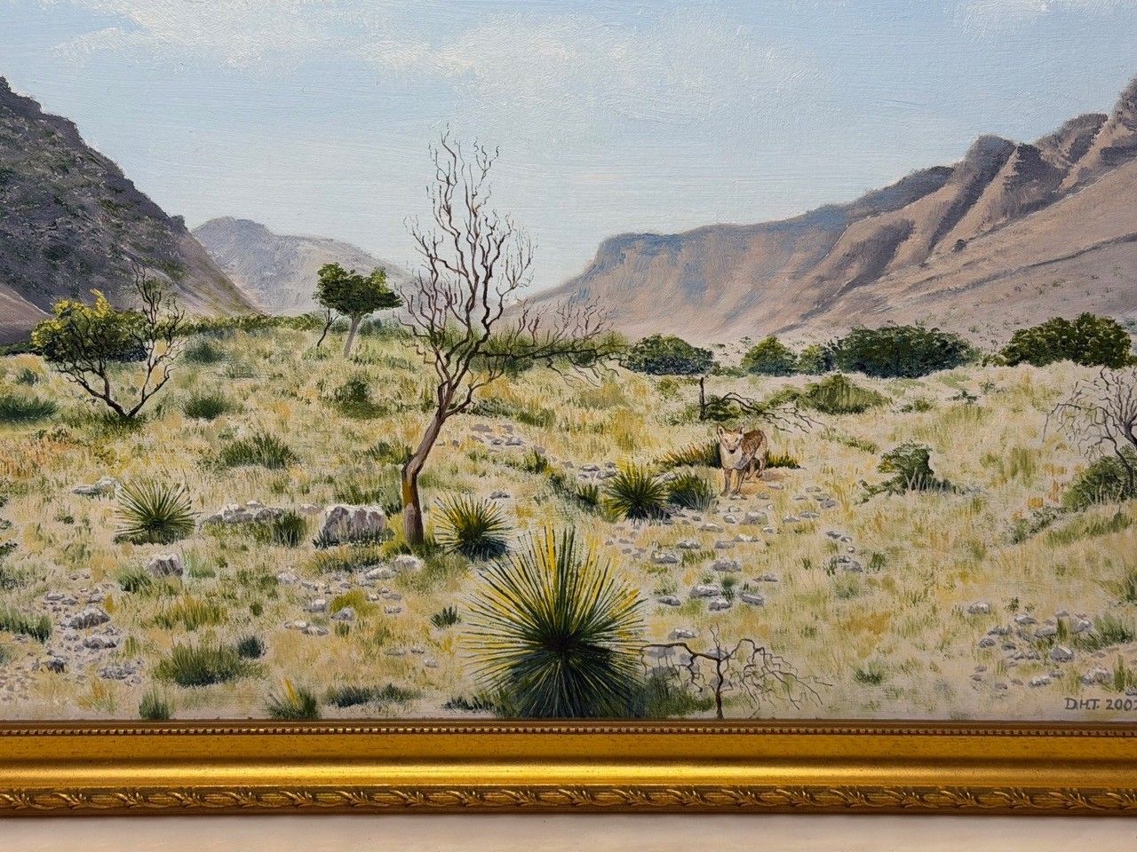Olieverfschilderij Zuidwest-USA, Chisum Trail, New Mexico, initialen gesigneerd door Dennis Herbert Trewartha photo for sale