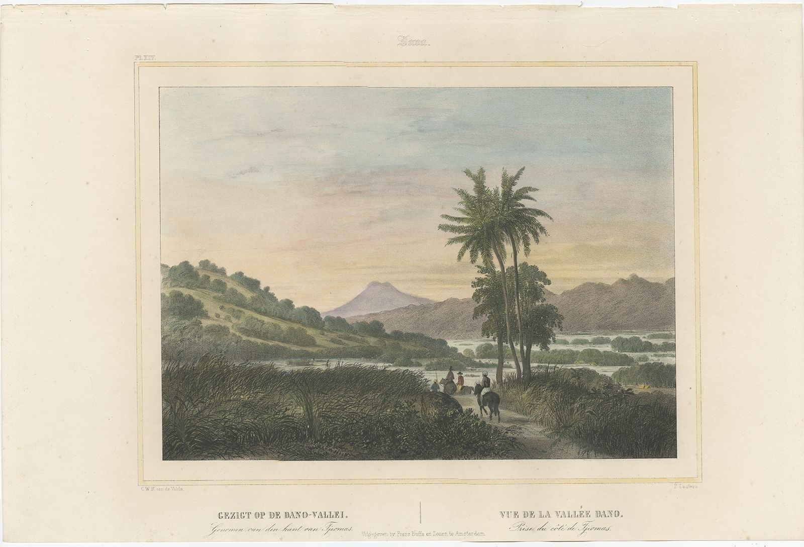 Antique Print Of The Dano Valley By Lauters (1844)