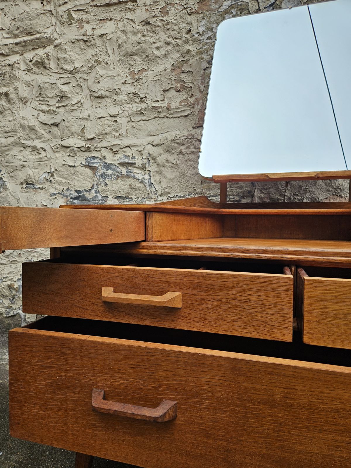 photo buy G Plan Oak Dressing Table: Brandon Range Mid Century Modern Five Drawer Chest