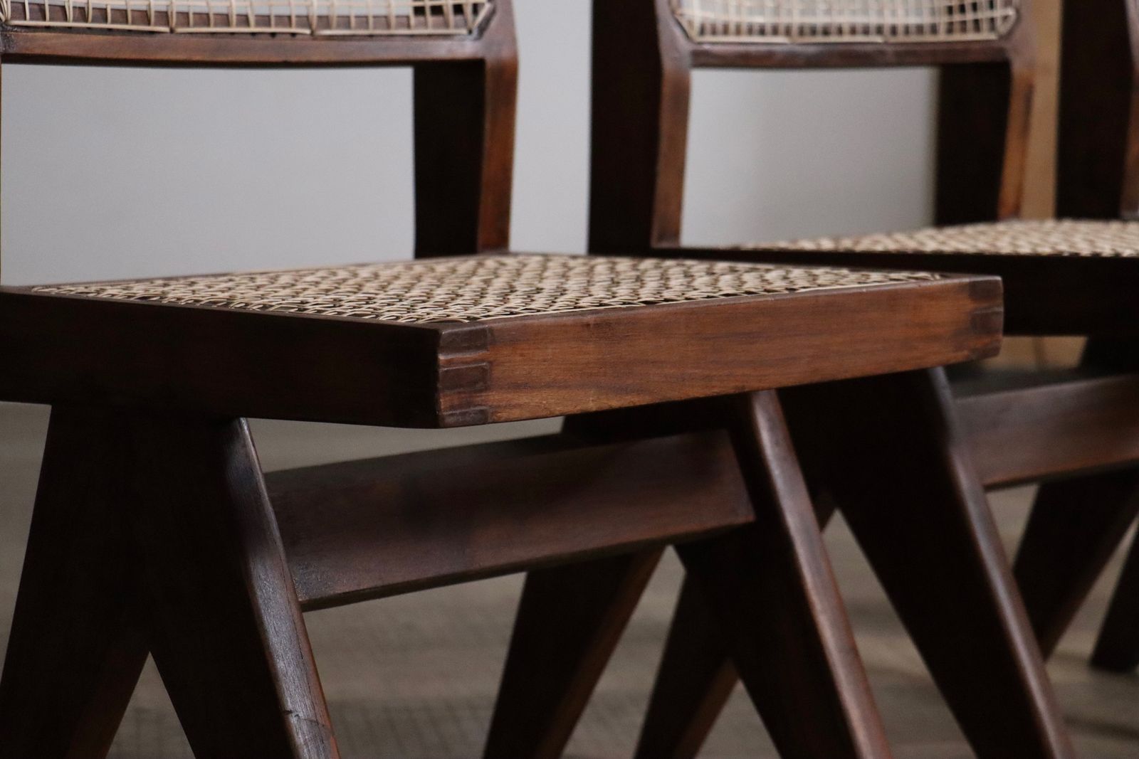 photo furniture Set Of 8 Pierre Jeanneret Pj Si 25 A Armless Chairs, Chandigarh, 1958 1959
