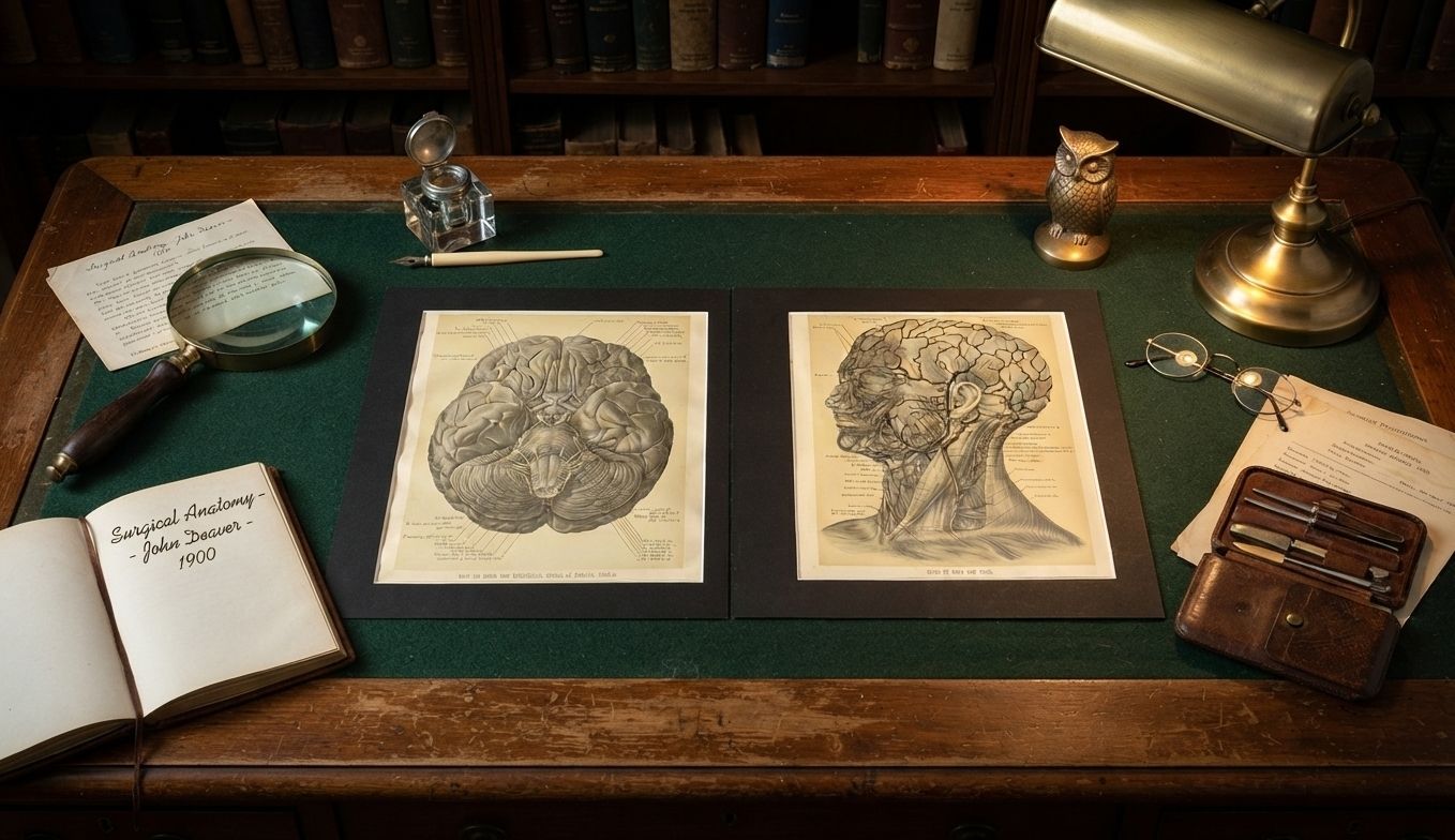 Antieke anatomische gravures uit 1900. Wanddecoratie.