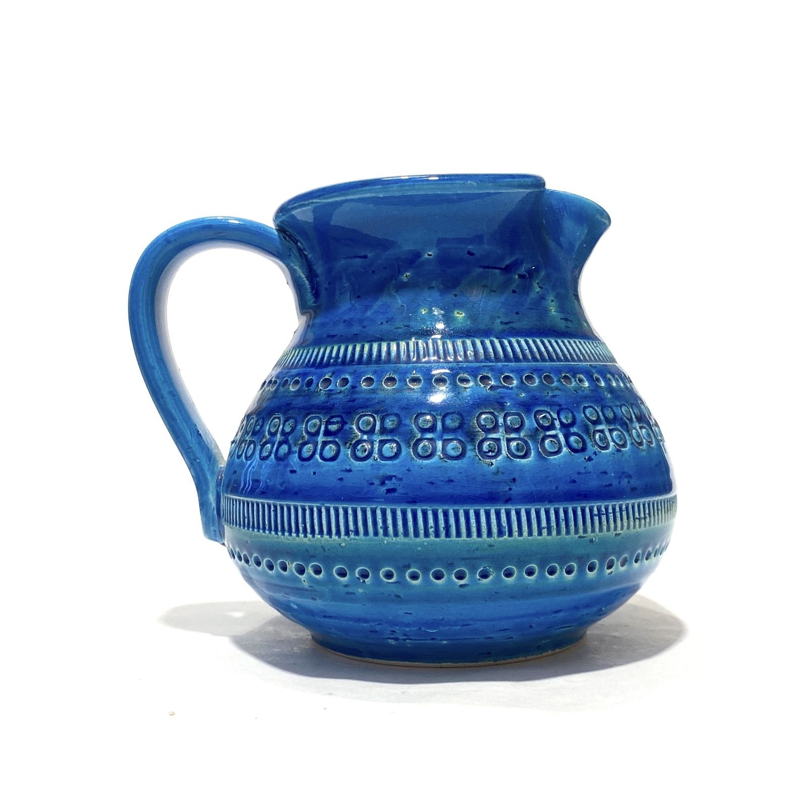 Flavia Montelupo Bitossi Jug/Vase In Rimini Blu Glaze, Mid Century Modern Italian Pottery photo vinterior